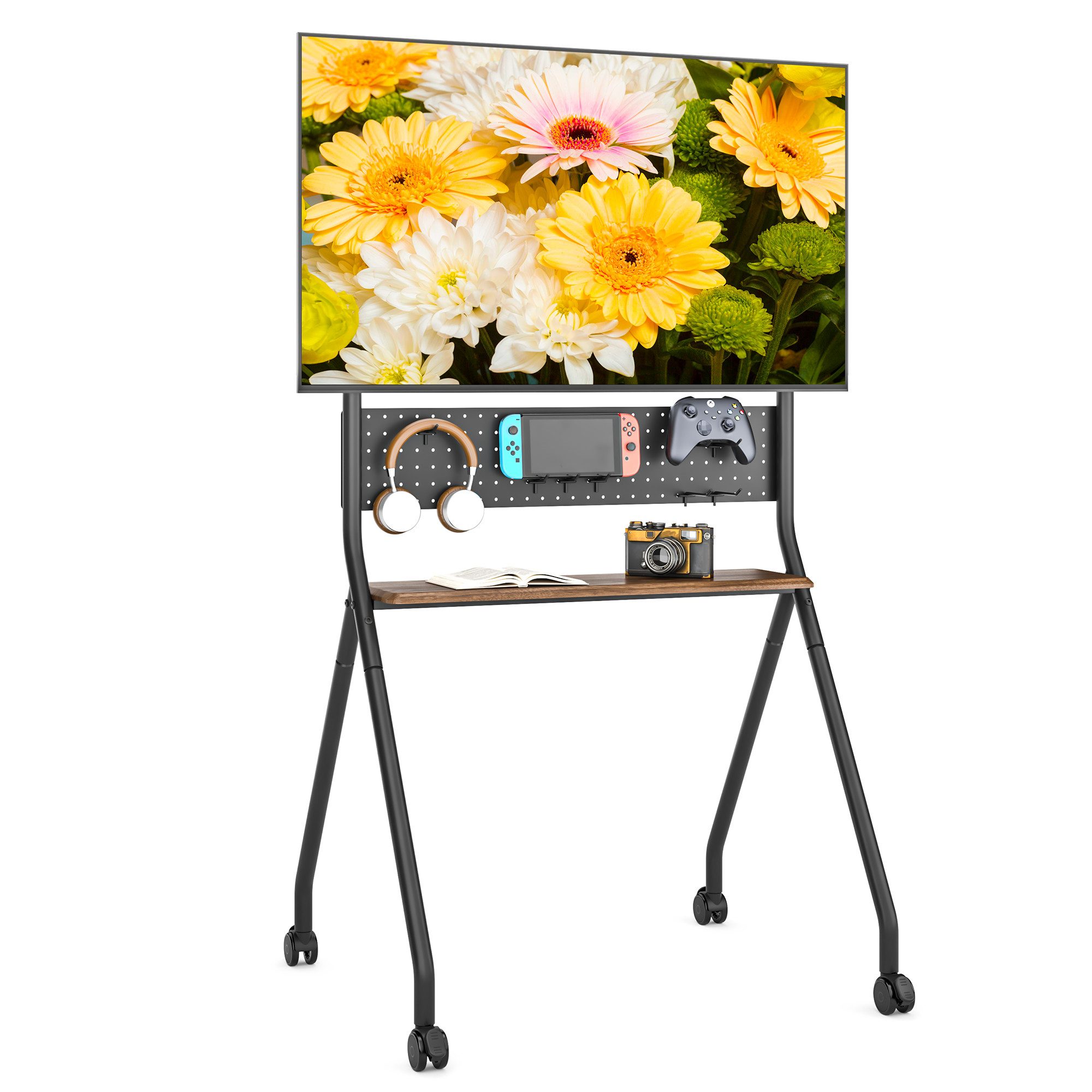muchen TV-Ständer TV Ständer Rollbar für 32-85 Zoll Fernseher bis 60kg Höhenverstellbar, (bis 85 Zoll, Für Fernseher 85 75 65 58 55 43 40 32 Zoll, Für SAMSUNG HISENSE PHILIPS LG TCL Fernseher)