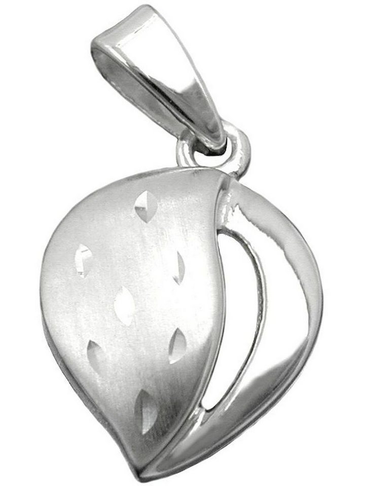 Gallay Herzanhänger Anhänger 14x10mm Herz matt-diamantiert Silber 925 ( Anhänger, 1-tlg)