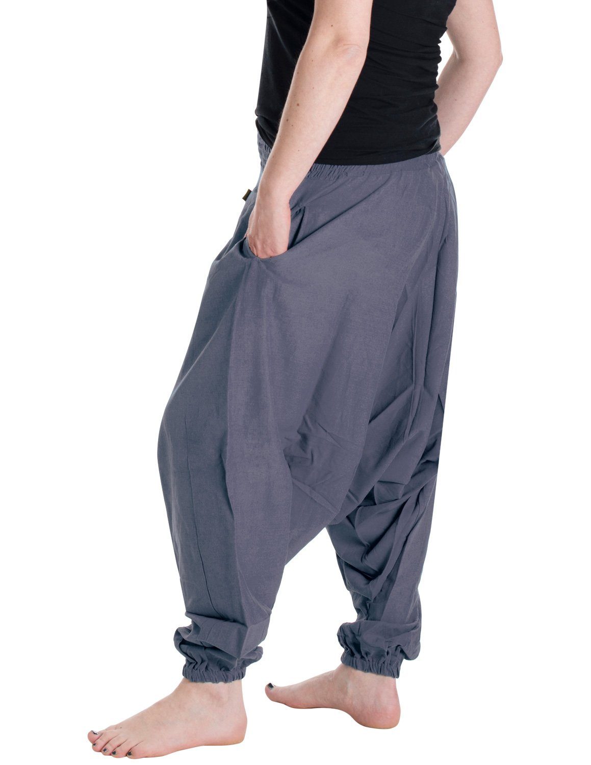 Vishes Haremshose Unisex Haremshose Einfarbig Einheitsgröße 34-46 Orientalisch, Yoga, Festival, Hippie Style