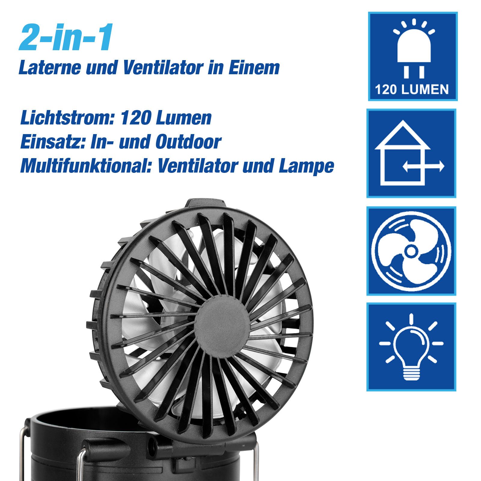 EAXUS LED Laterne CampLite Breeze, 2in1, COB LED, Pop-Up Design