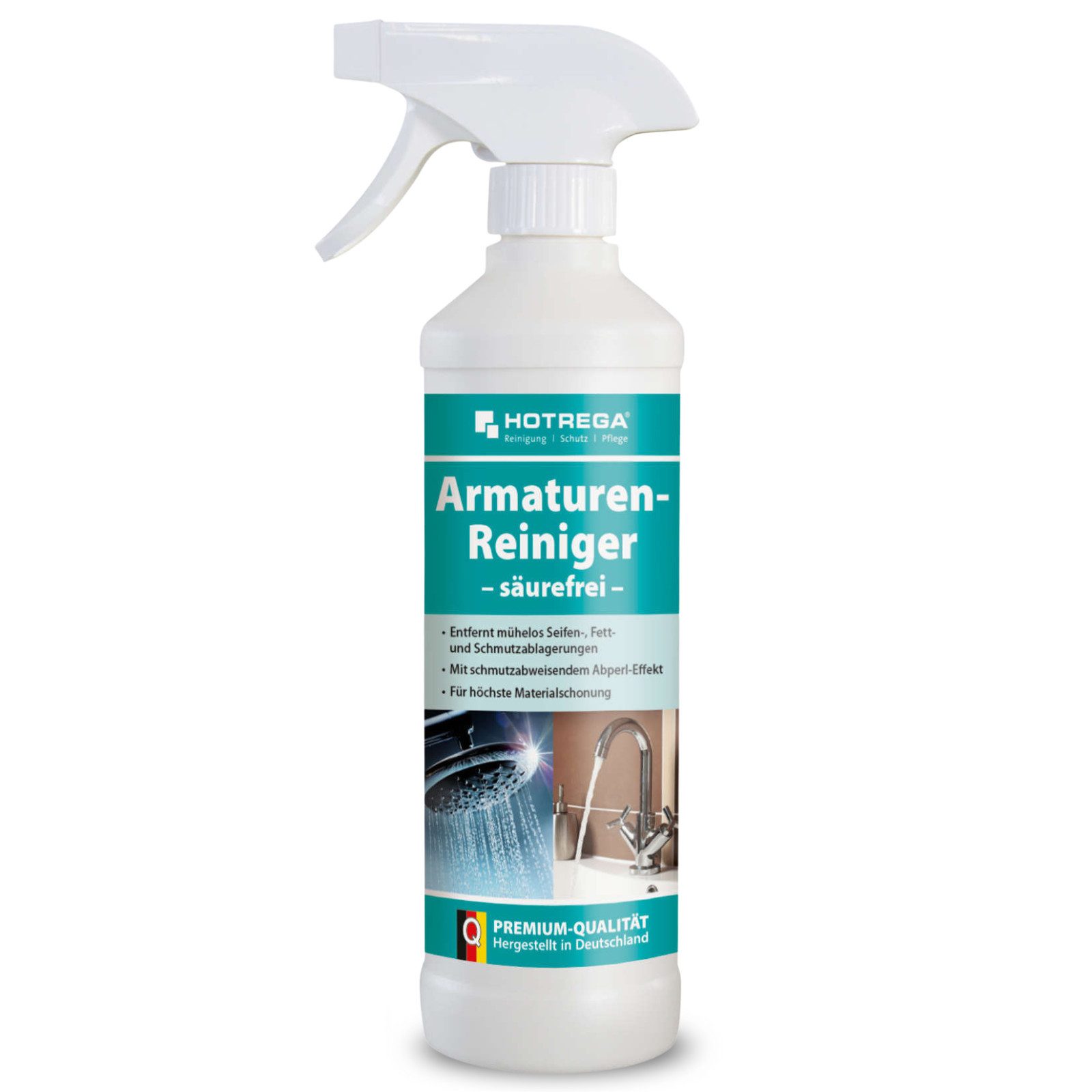 HOTREGA® Armaturen Reiniger Glanzreiniger säurefrei 500ml Wasserhahn Bad WC Universalreiniger