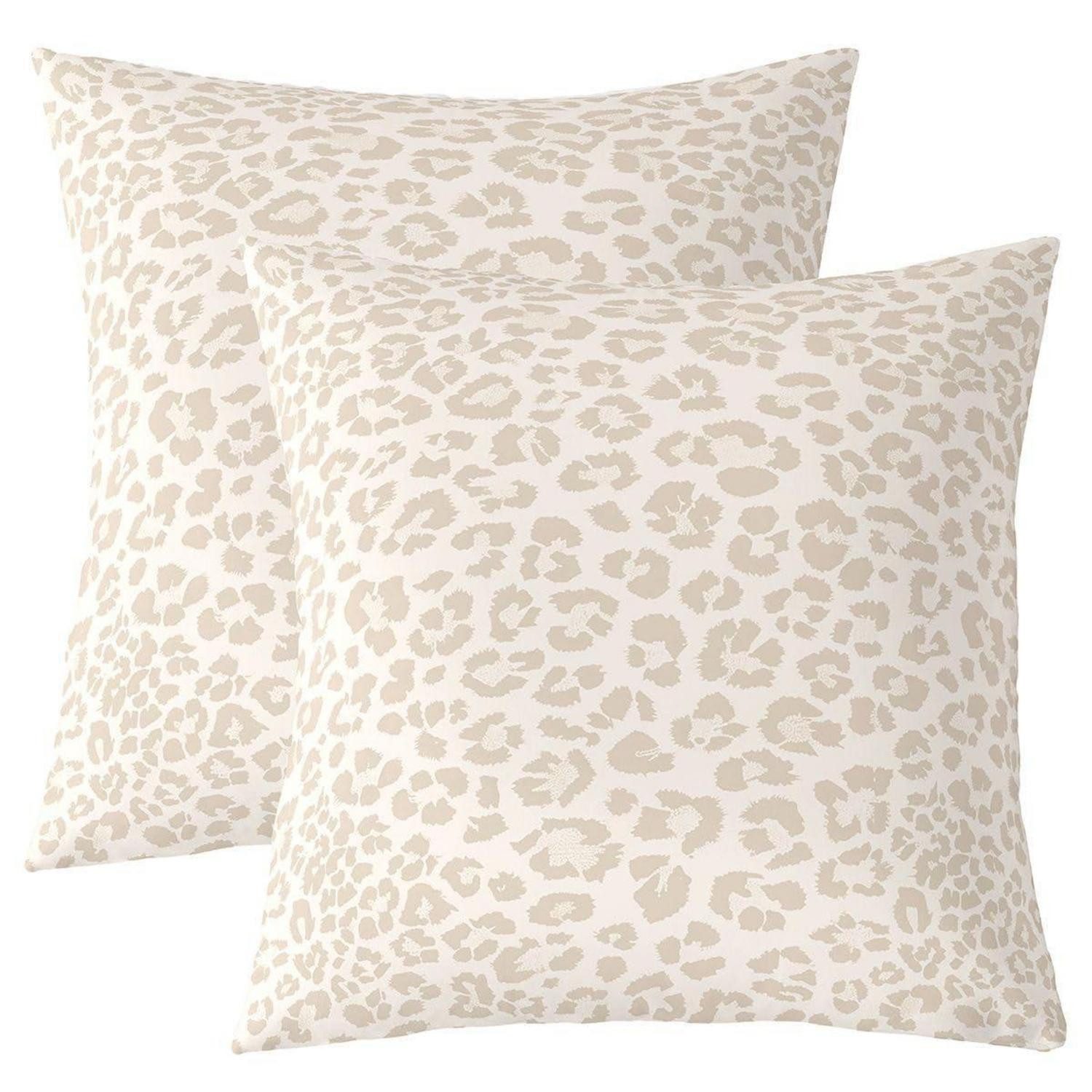 LuxusKollektion Kissenbezug Kissenbezug 60x60cm Leopard Beige 2er Pack, (2 Stück)