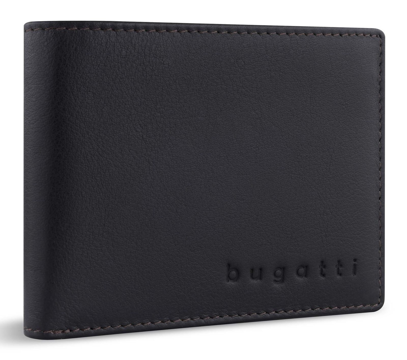 bugatti Geldbörse RFID Mini Wallet With Flap, aus echtem Rindsleder mit RFID-Blocker Schutz