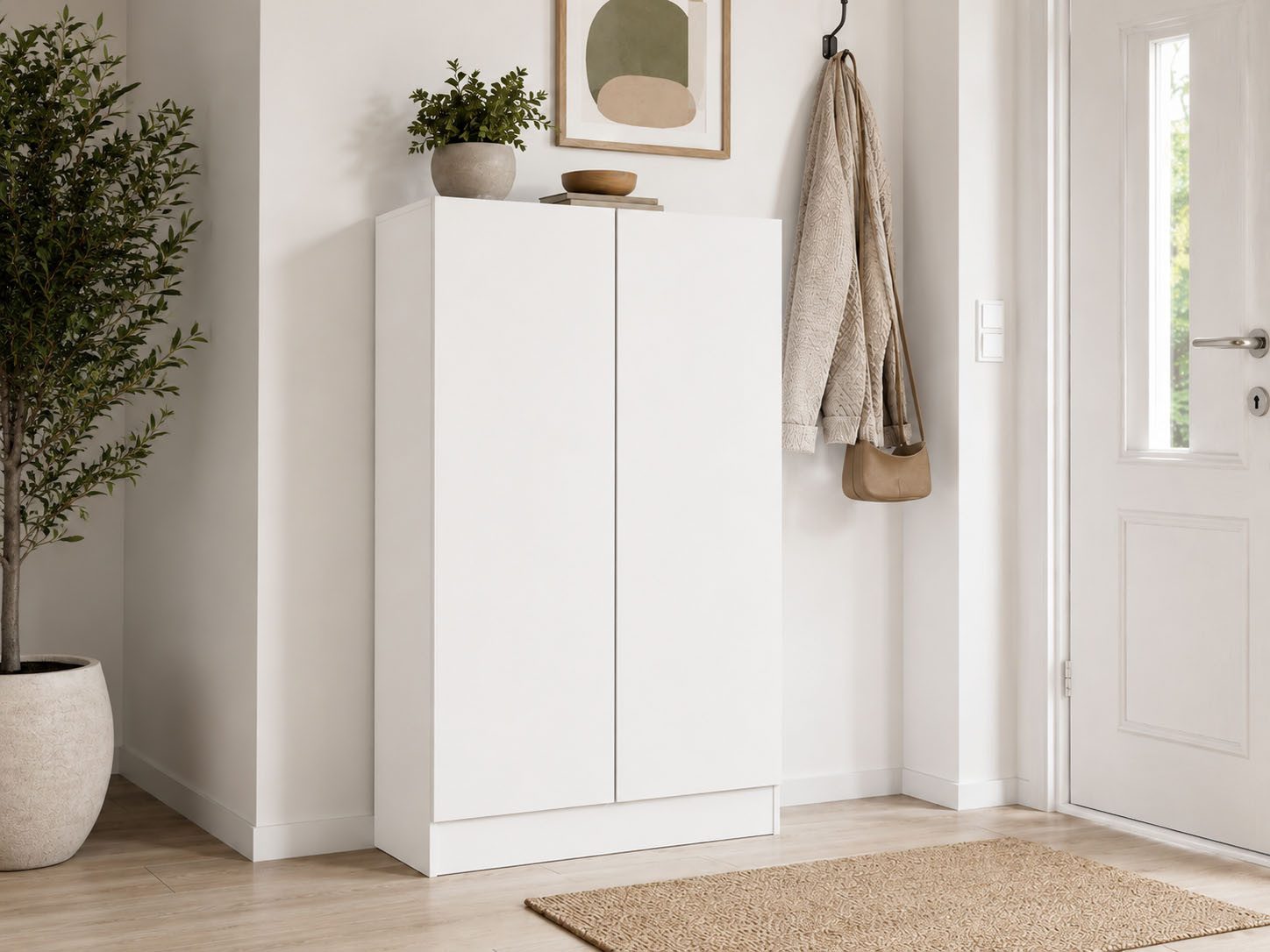 borchardt Möbel Schuhschrank Vaasa, Breite 76 cm, Höhe 120 cm, 6 Fächer Breite 76 cm, Höhe 120 cm, grifflose Optik