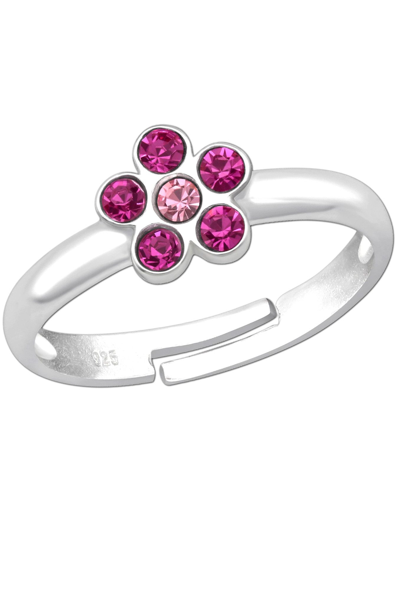 Limana Fingerring Kinderring 925 Silber verstellbarer Ring Blume Kinderschmuck Mädchen (inkl. Geschenkdose), Geschenk für Kinder Weihnachten Geburtstag Nikolaus Ostern