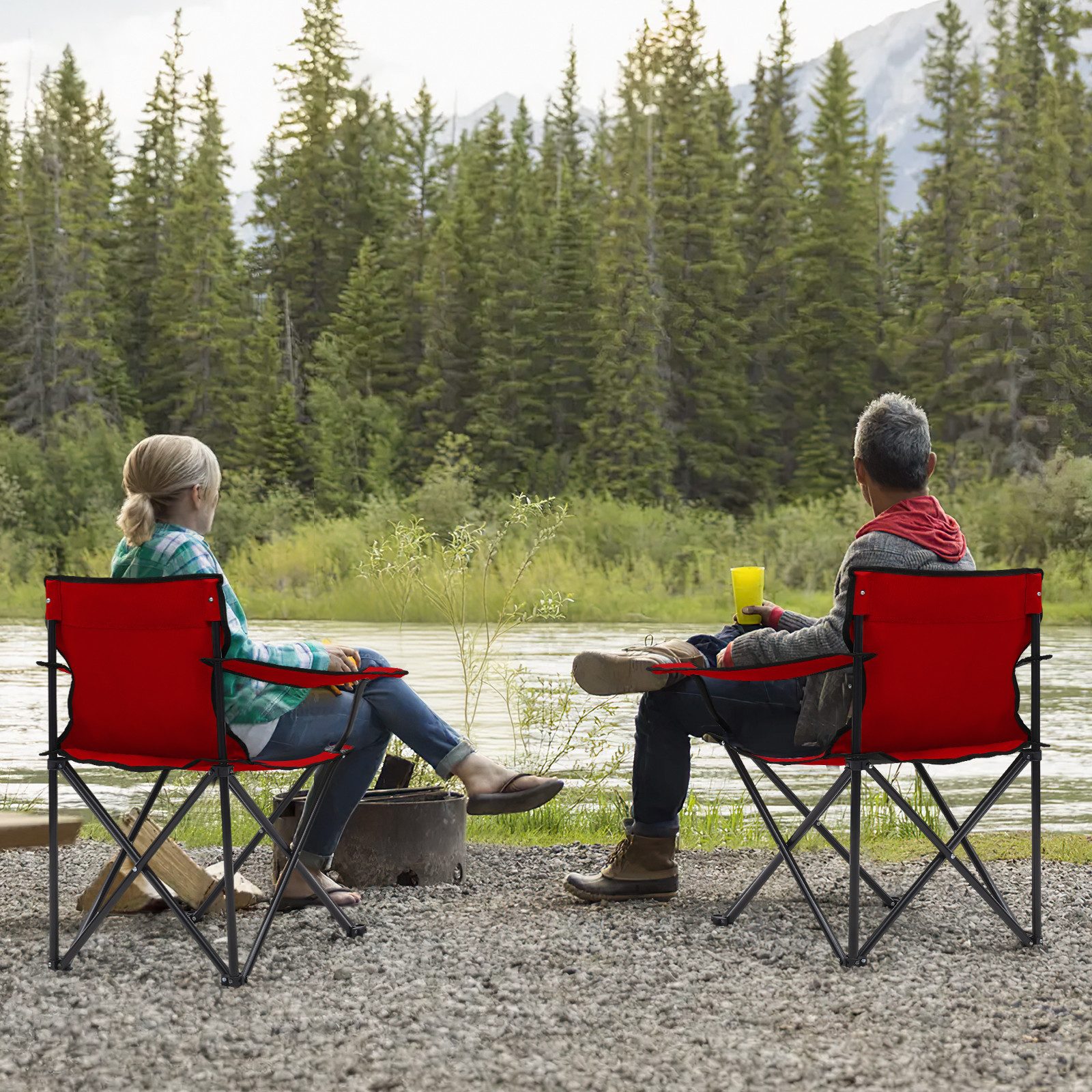 SUNULA Campingstuhl Faltbar Anglerstuhl Ultraleicht Faltstuhl Camping Klappstuhl (1 St), mit Getränkehalter, mit Tragetasche, bis max. 100 kg