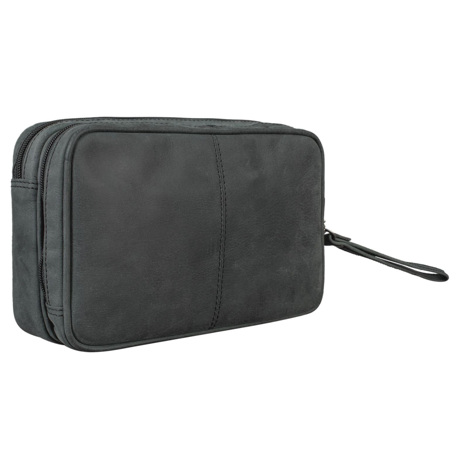 STILORD Herren anthrazit Messenger "Nero" Leder Handgelenktasche Bag