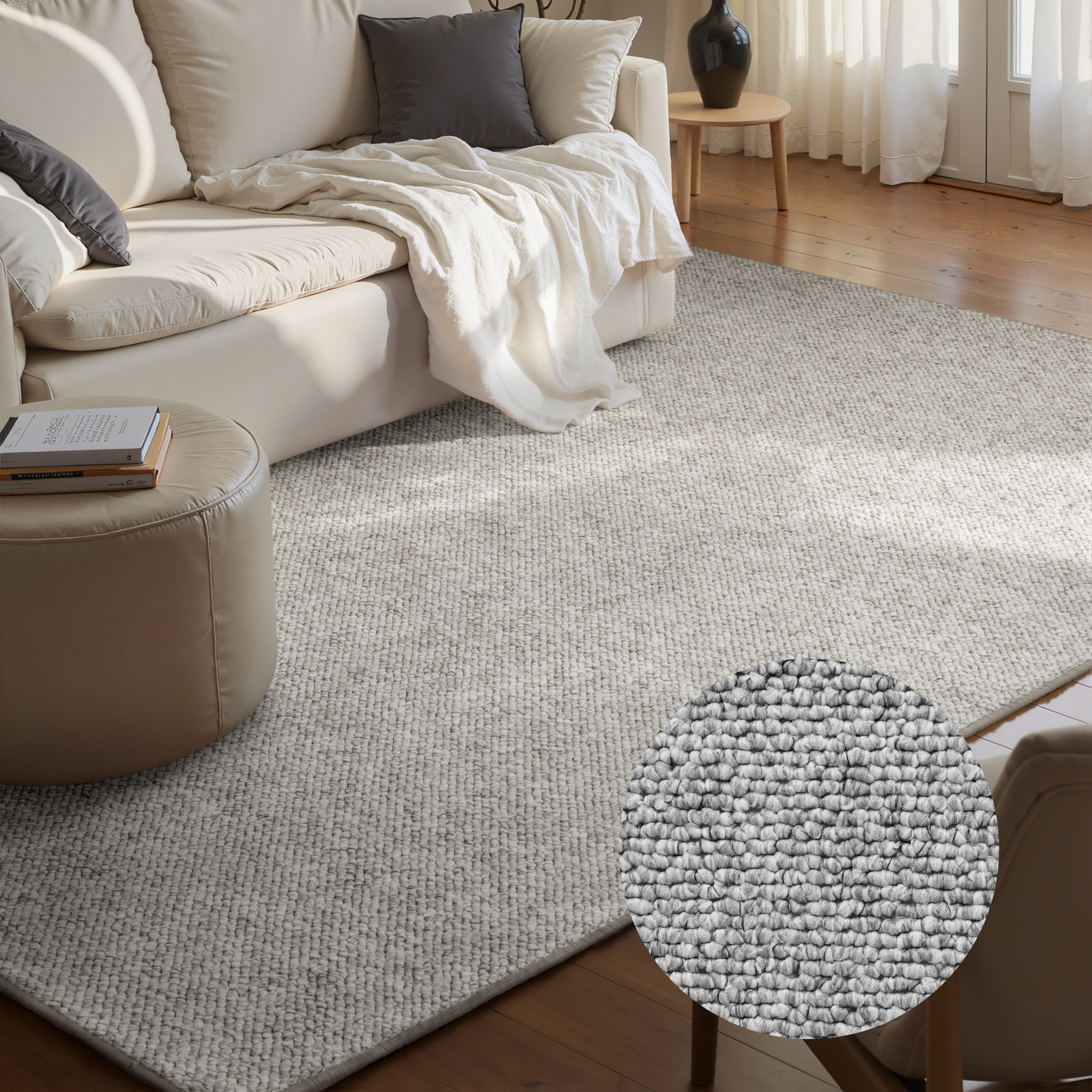 HANSE Home Teppich Wolly 2, rechteckig, Höhe: 12 mm, Flachgewebe, Läufer, Skandi, Woll-Optik, Esszimmer, Wohnzimmer, Flur