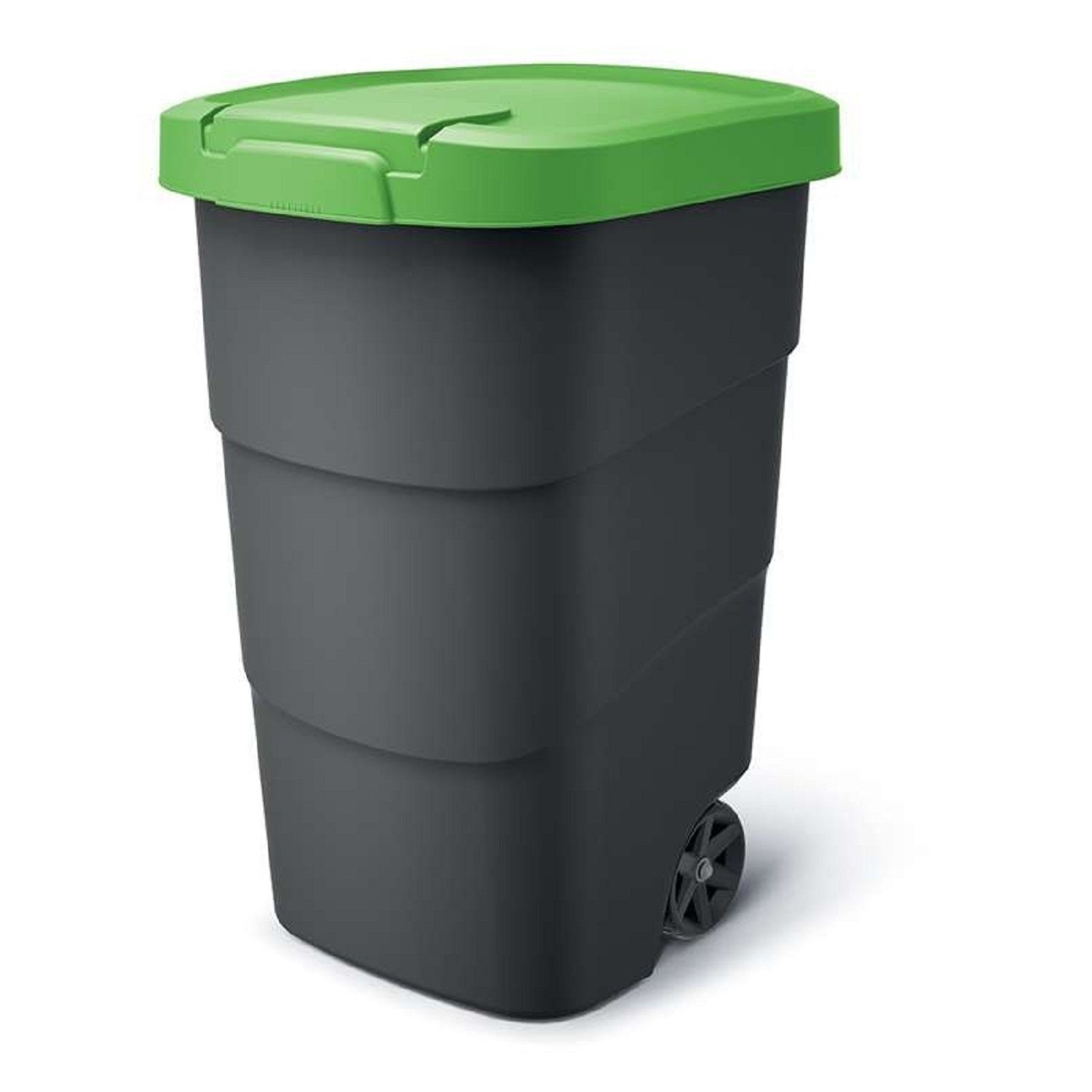 Prosperplast Mülleimer Wheeler, 110 L Müllbehälter mit Rädern Grün