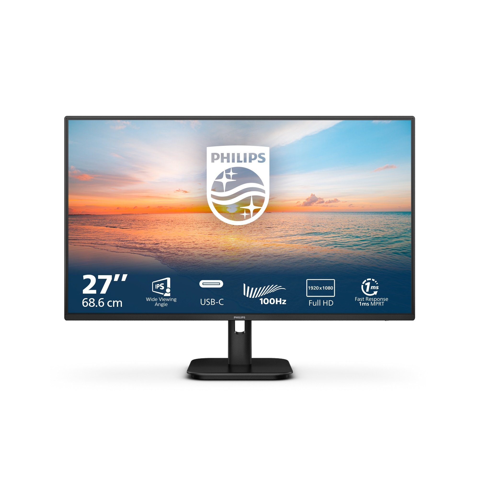 Philips 27E1N1300A LCD-Monitor (68,5 cm/27 ", 1920 x 1080 px, Full HD, 1 ms Reaktionszeit, 100 Hz, IPS-LCD)