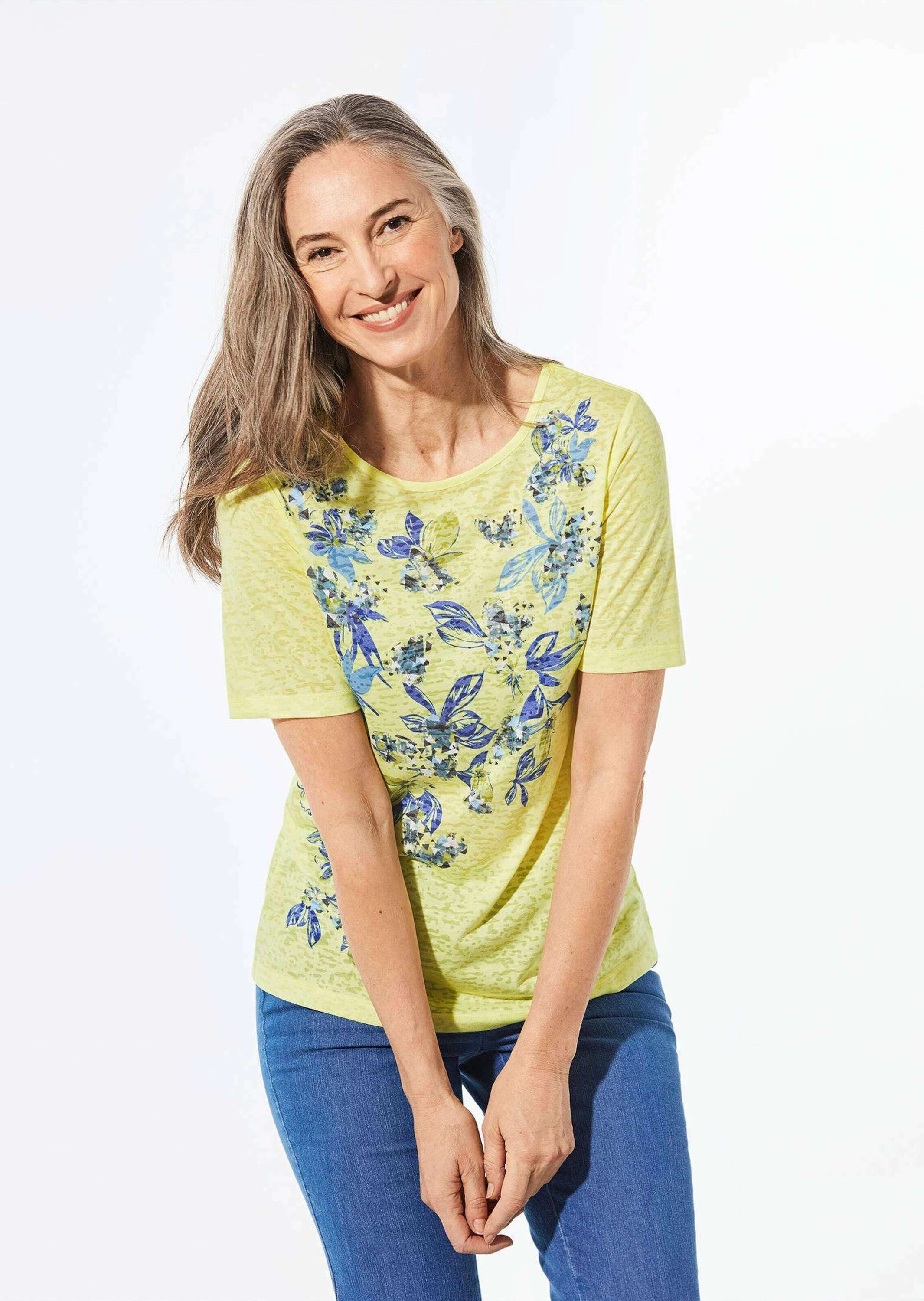 T-Shirt Shirt mit U-Boot-Ausschnitt