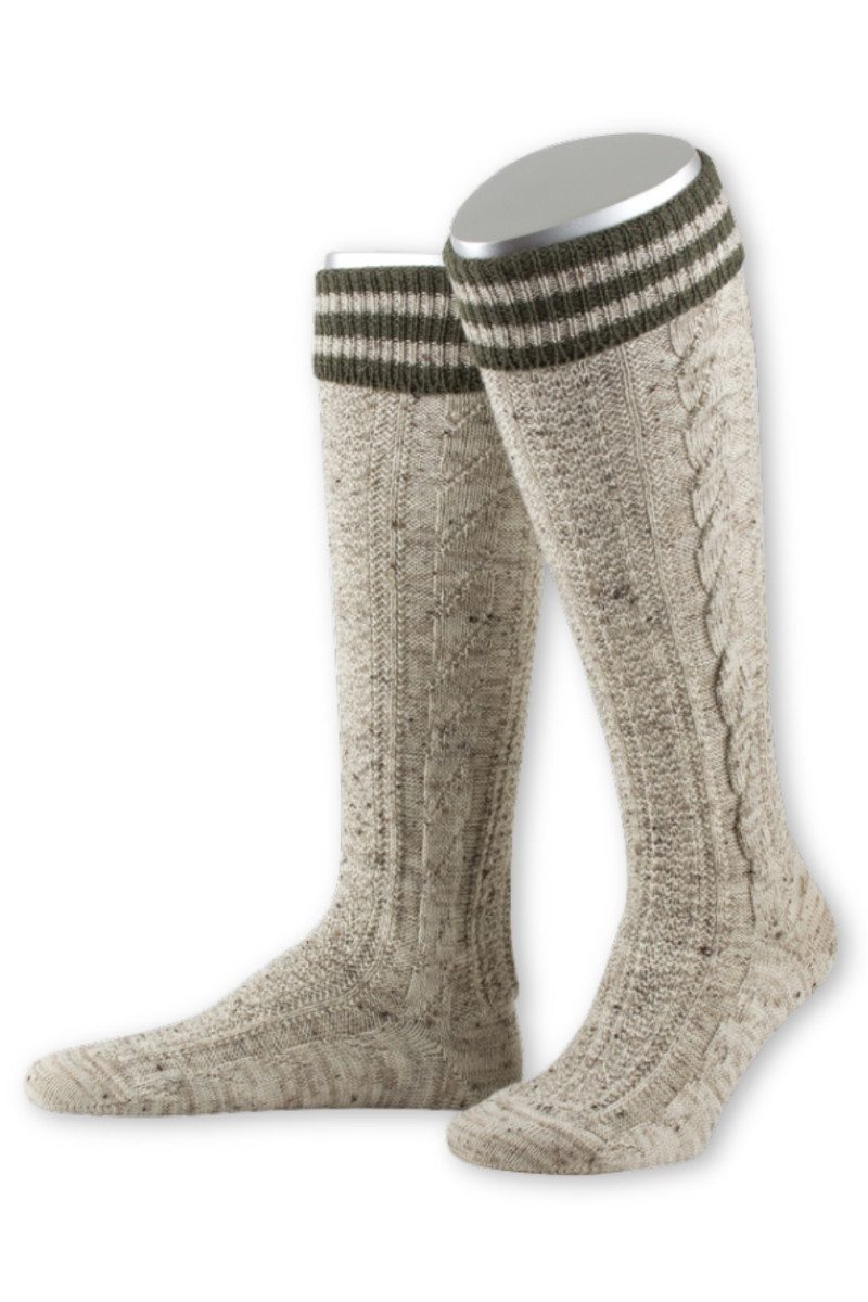 Lusana Trachtensocken Trachten Kniestrümpfe - L8995RT - marine, oliv