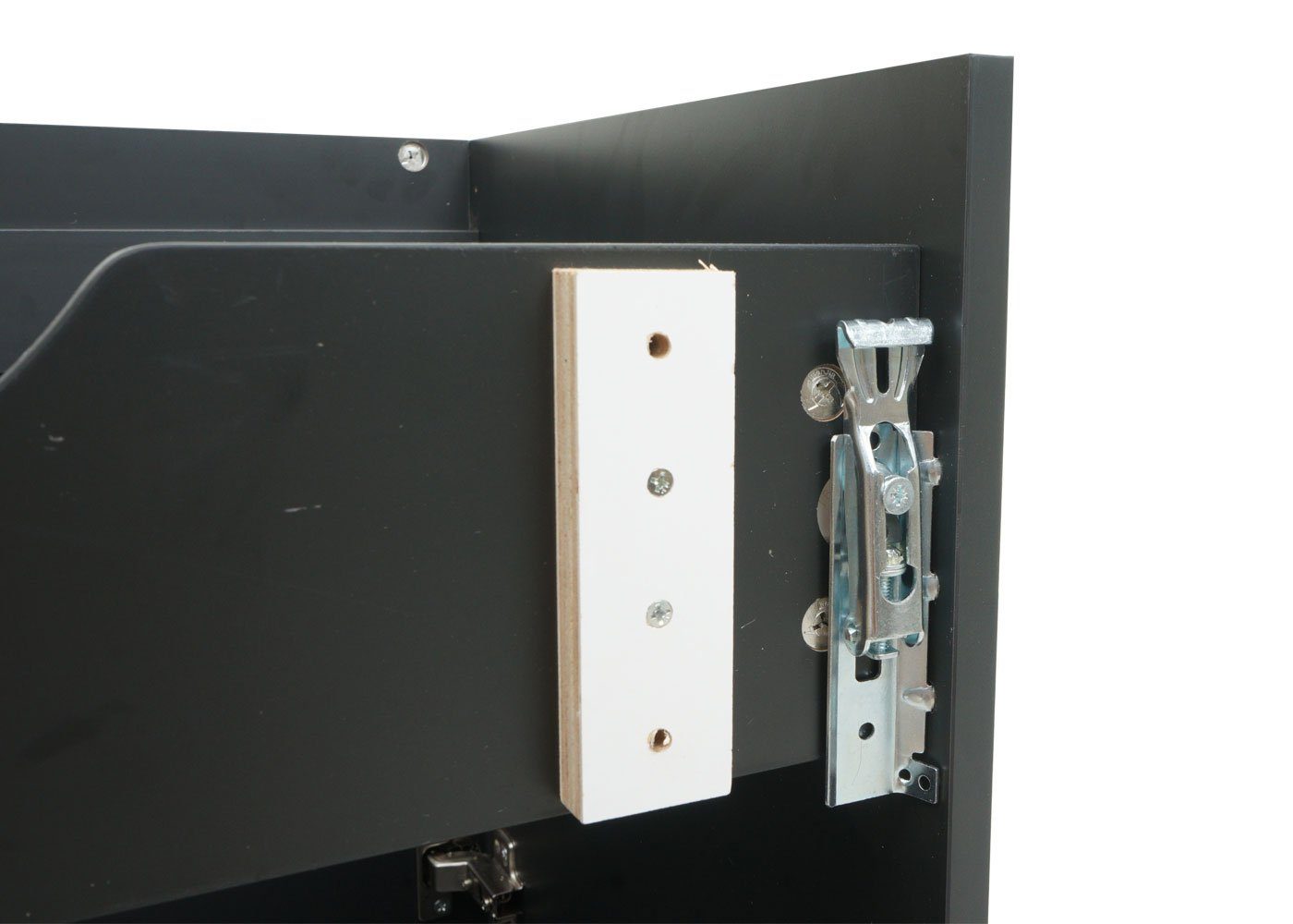 MCW Soft-Close-System, MCW-L86-U Siphon schwarz Aussparung Waschbeckenunterschrank für