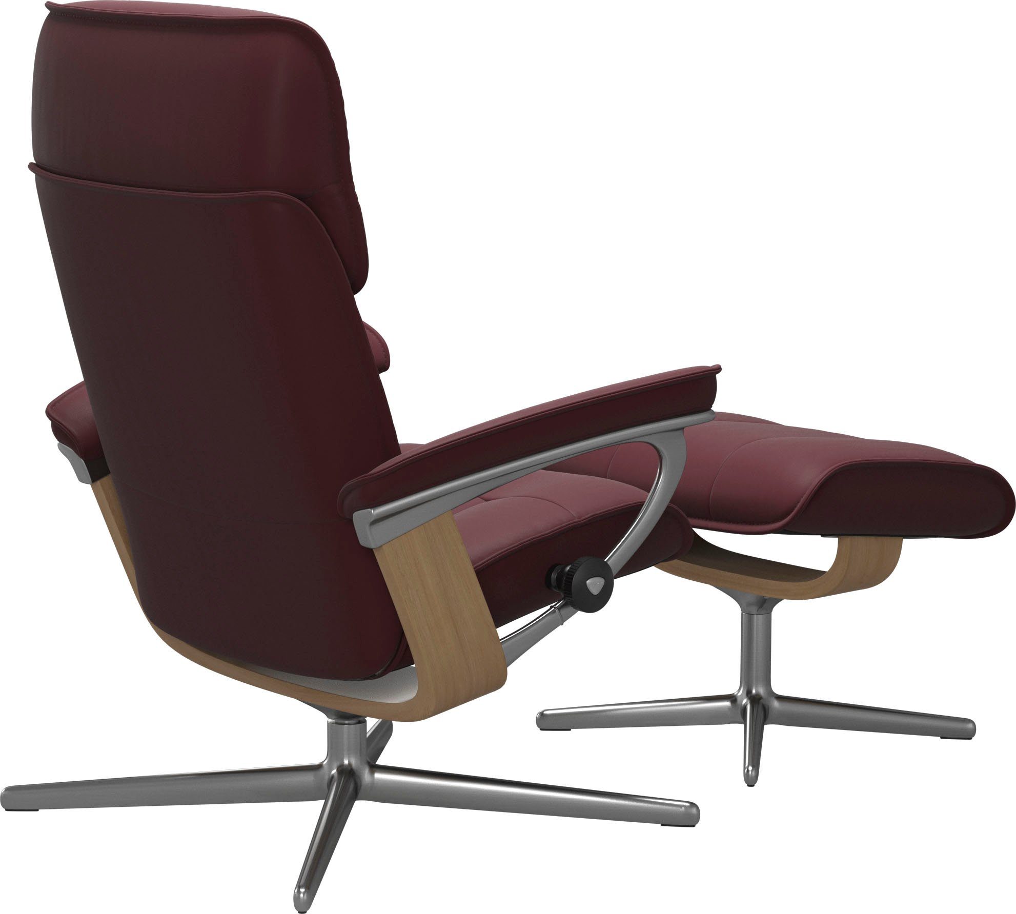 Admiral, & Stressless® L, BATICK Relaxsessel Base, Eiche bordeaux Größe mit M Holzakzent Cross