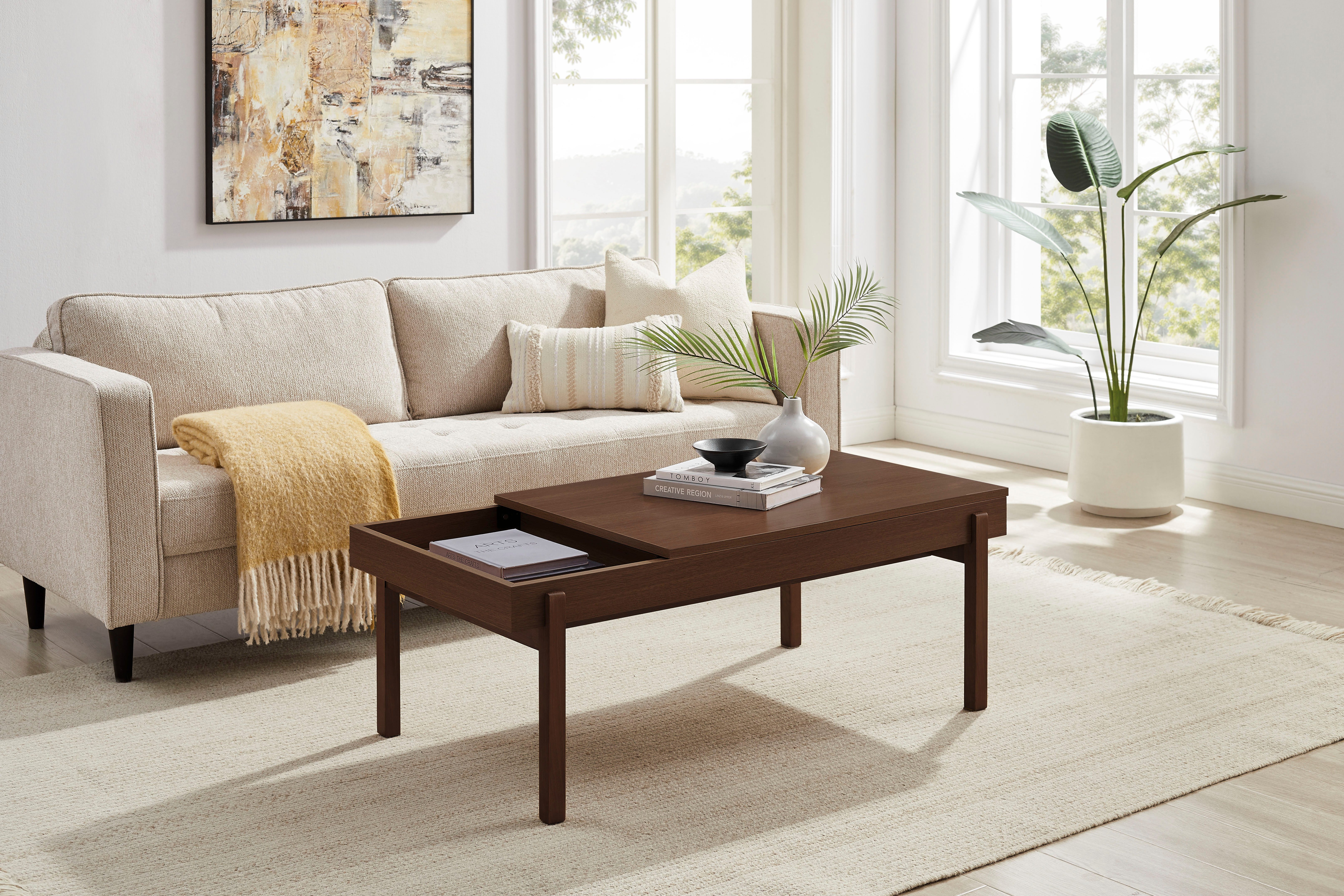 OTTO home Couchtisch Norwin, Melaminoberfläche und robustes Gestell aus Eschenholz
