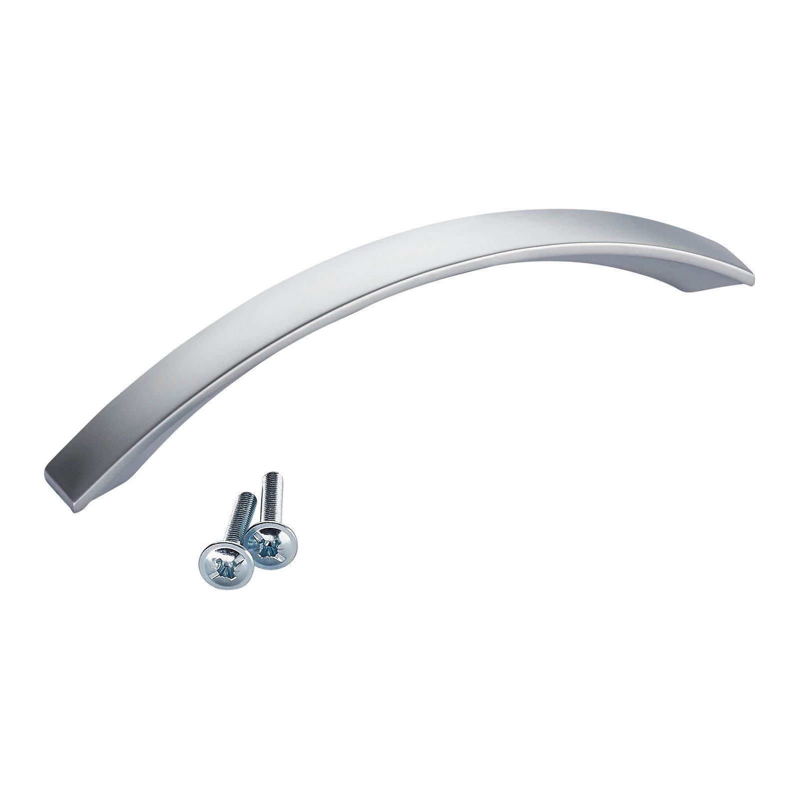 SO-TECH® Möbelgriff Bogengriff BENT BA 96 - 160 mm, inkl. Schrauben (1-St), BA 128 mm Chrom matt von SCHÜCO ALU COMPETENCE