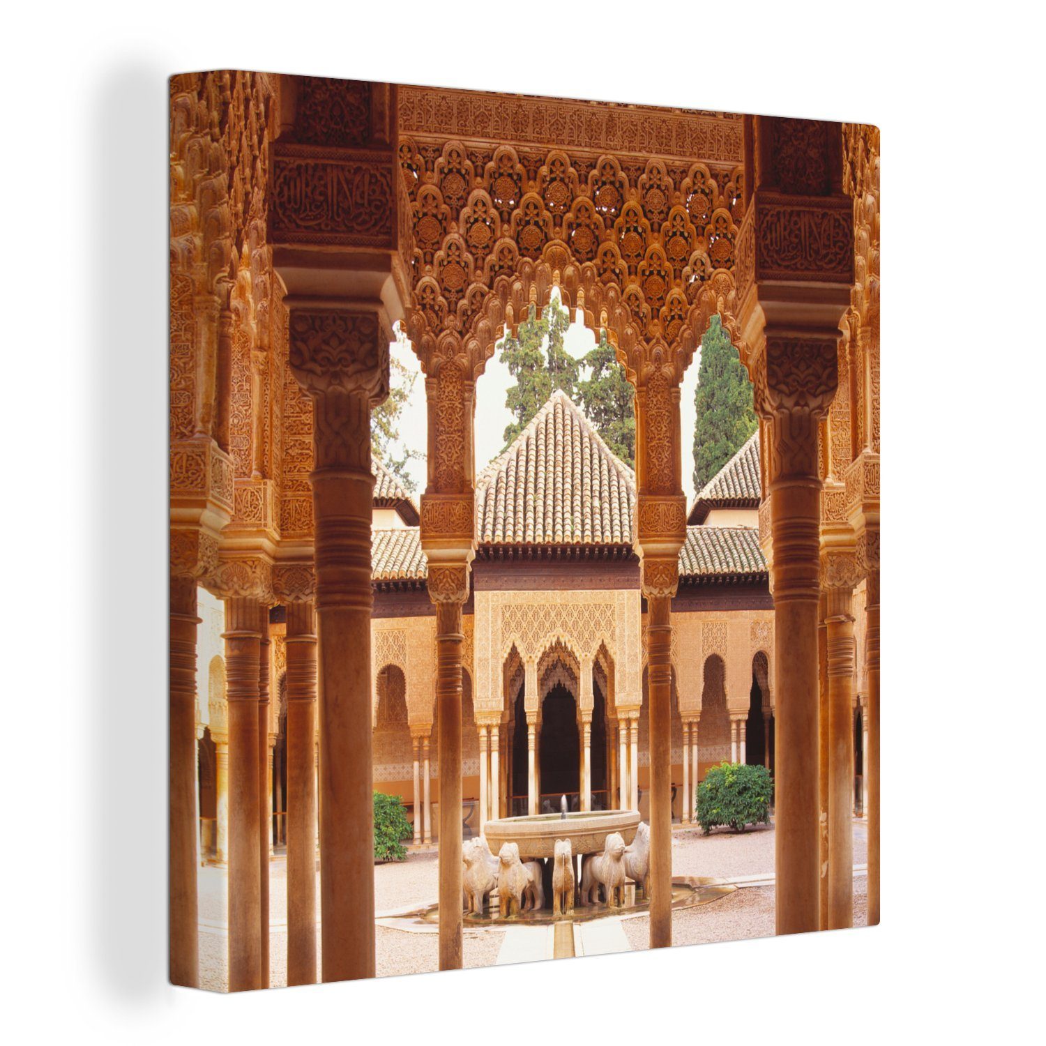 Traditioneller Leinwandbild (1 OneMillionCanvasses® Bilder St), Leinwand Alhambra, Innenhof Schlafzimmer für Wohnzimmer