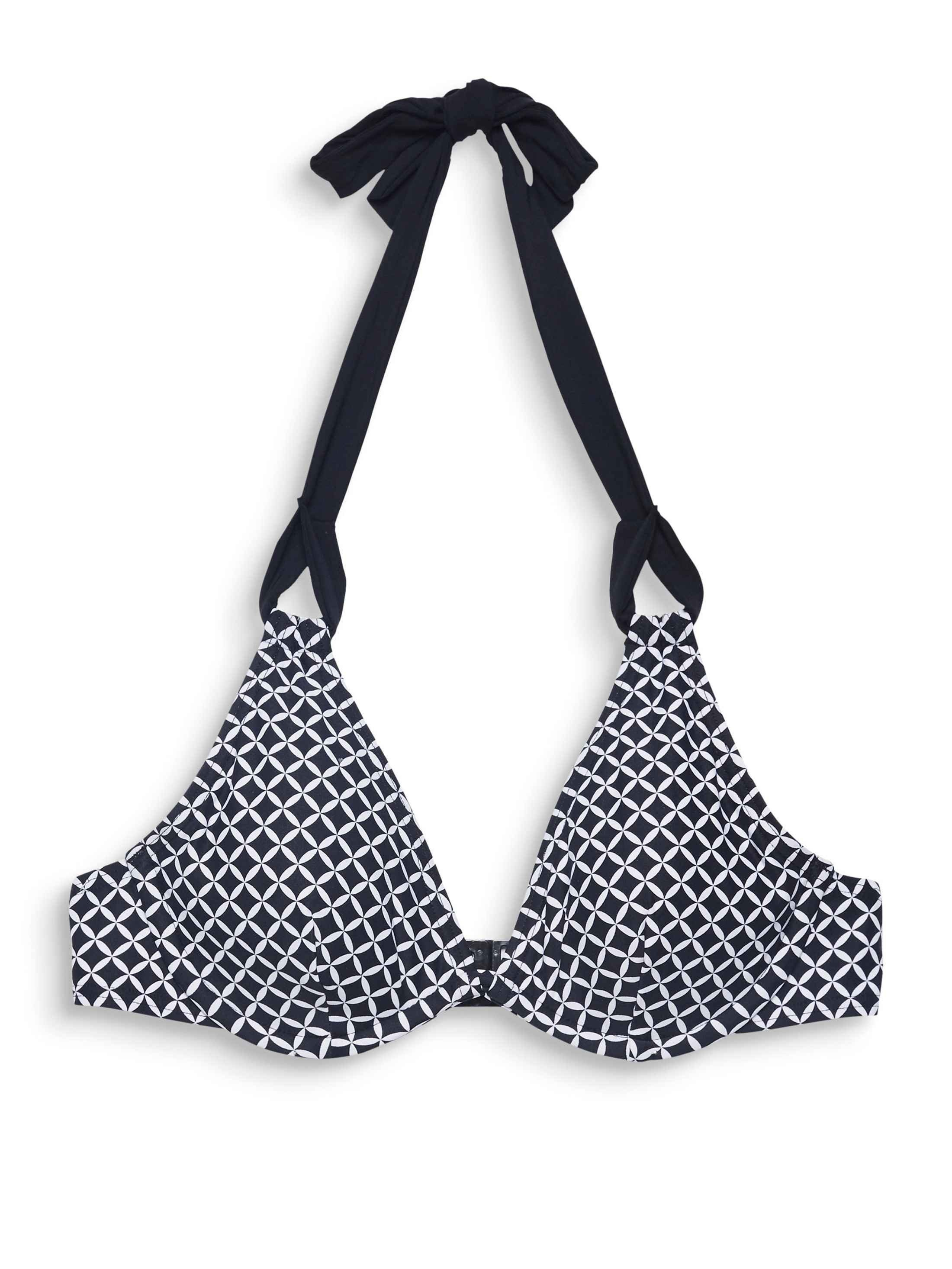 Damens Tankini-Top Mit Bügel-BH & Bauchkontrolle – Neckholder, V-Ausschnitt, Gerüscht