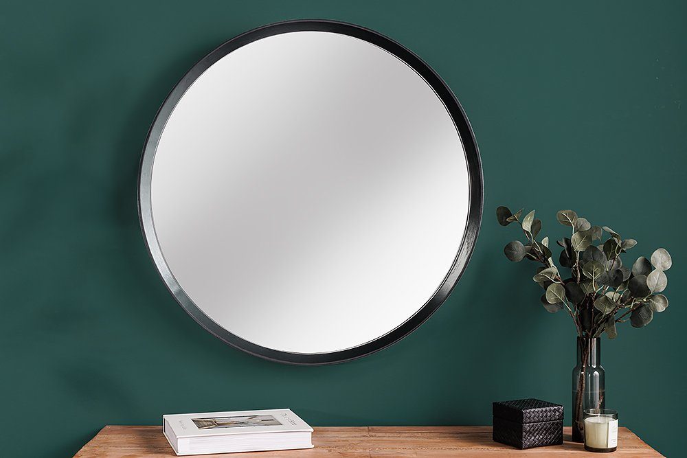 riess-ambiente Wandspiegel AMSTERDAM Ø70cm natur / schwarz (Einzelartikel, 1-St), Schlafzimmer · Eiche-Massivholz · Deko · handmade · rund · Flur
