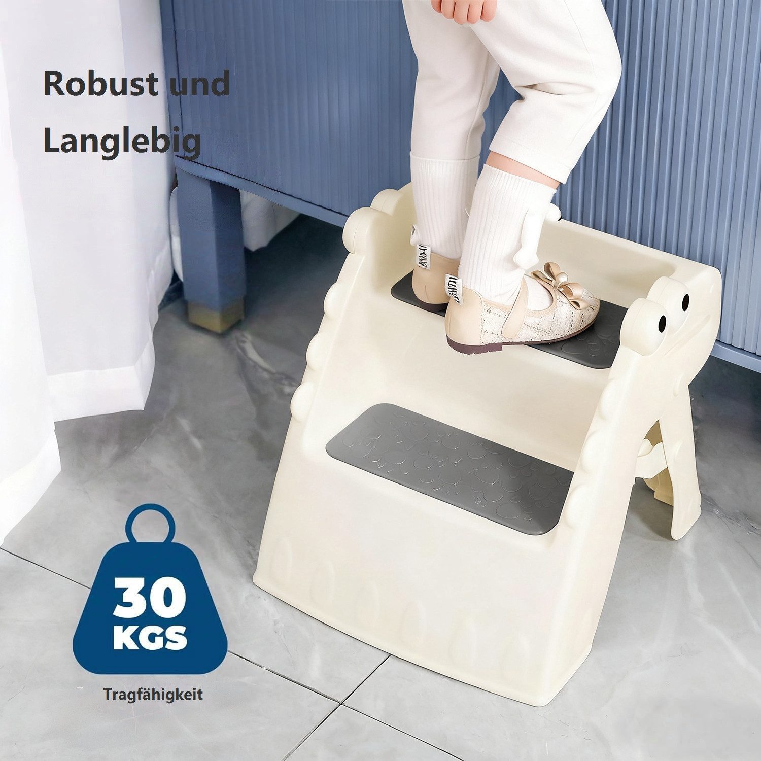 OUNUO Tritthocker Kleinkind-Hocker, 2-stufiger faltbarer Tritthocker günstig online kaufen