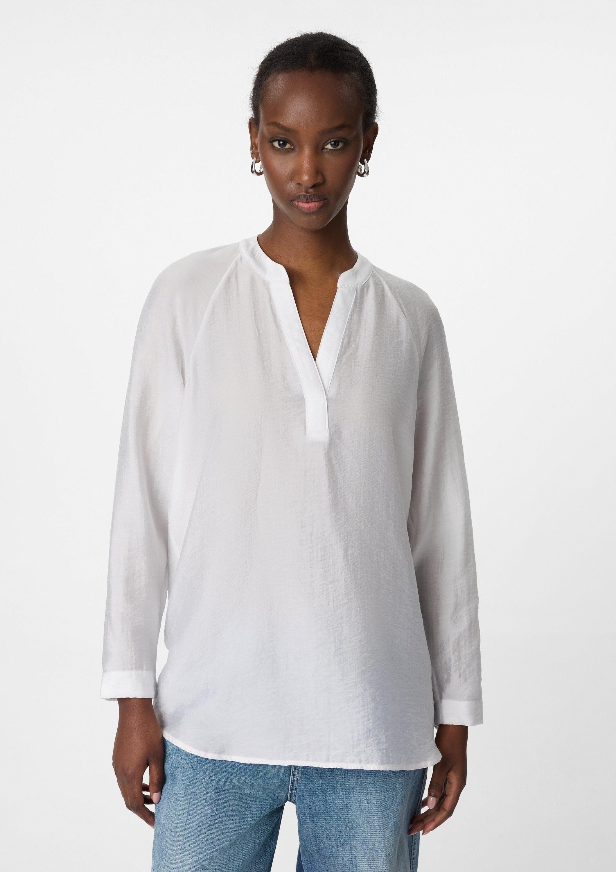 comma Langarmbluse Bluse Strukturierte Tunikabluse aus Lyocellmix günstig online kaufen