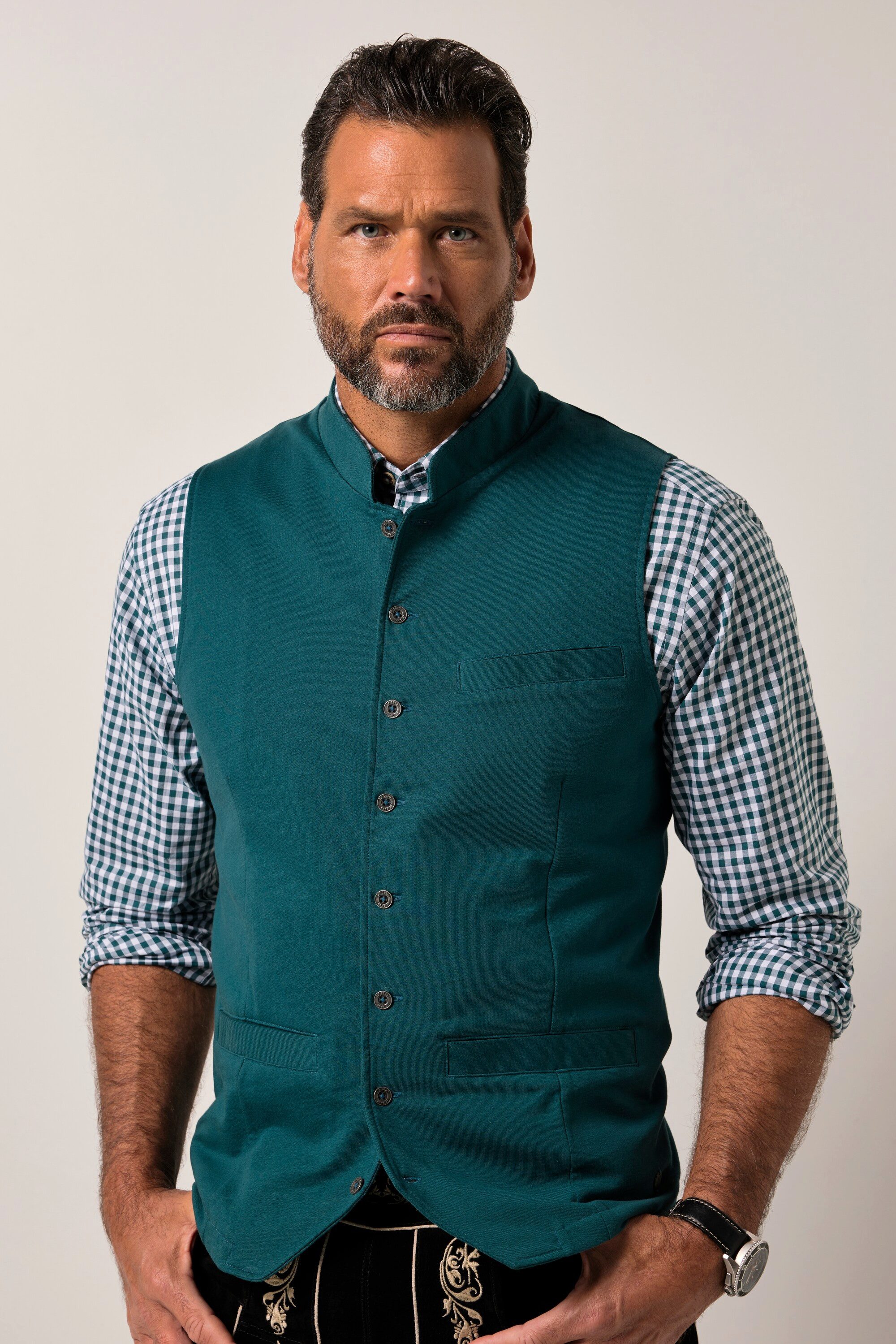 JP1880 Steppweste JP1880 Weste Tracht Sweat Stehkragen Stickerei günstig online kaufen