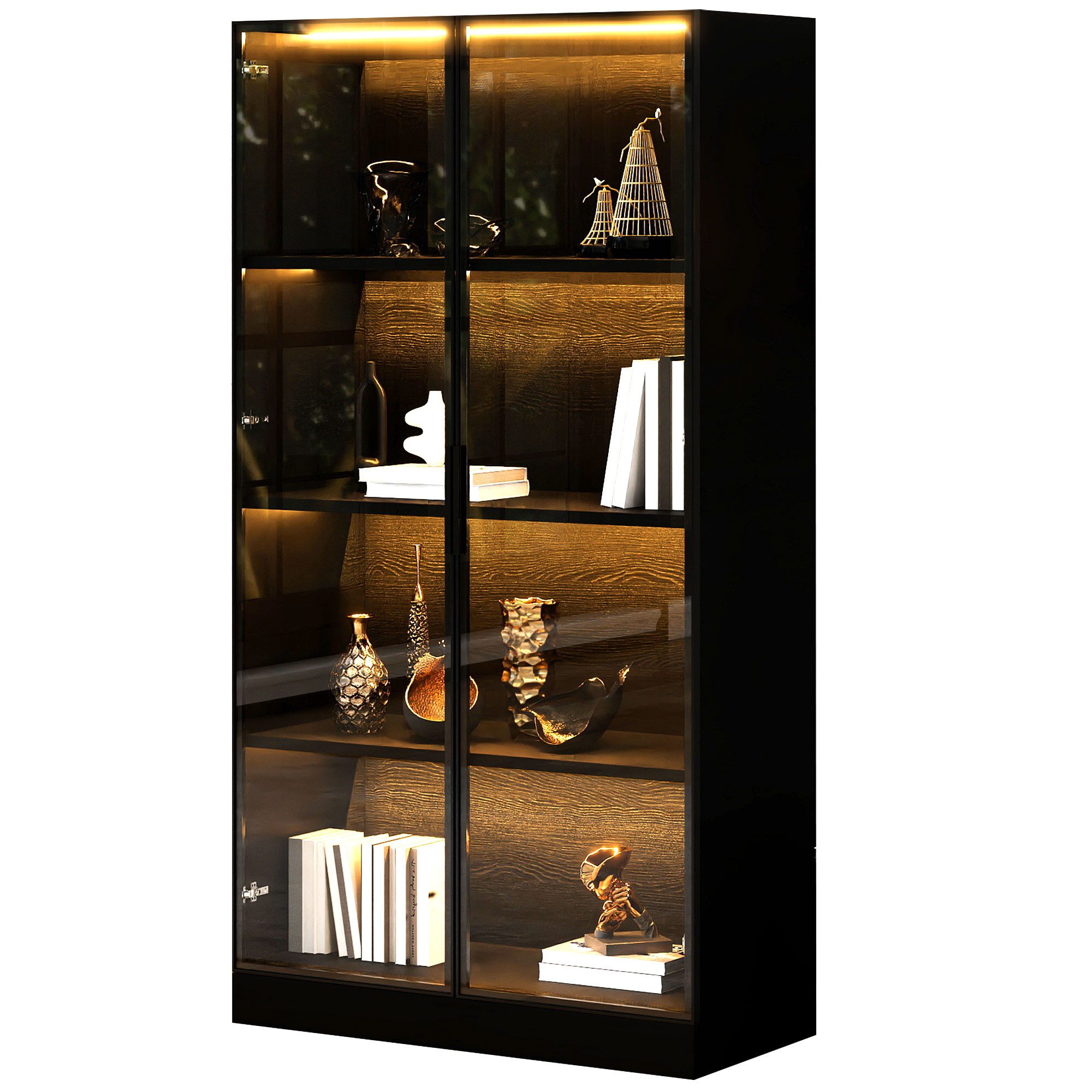 MODFU Vitrine Staubgeschützte Glasvitrine (Bücherregal, Hochschrank, günstig online kaufen