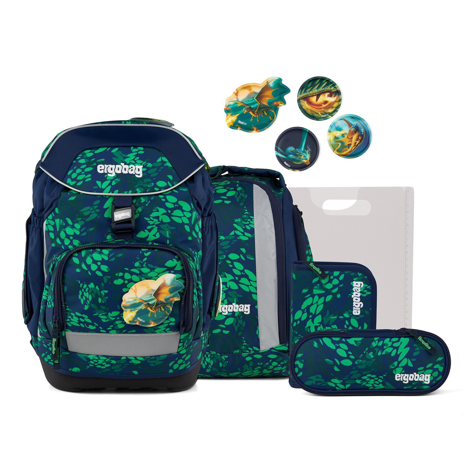 ergobag Schulranzen Pack (6-tlg), Polyester