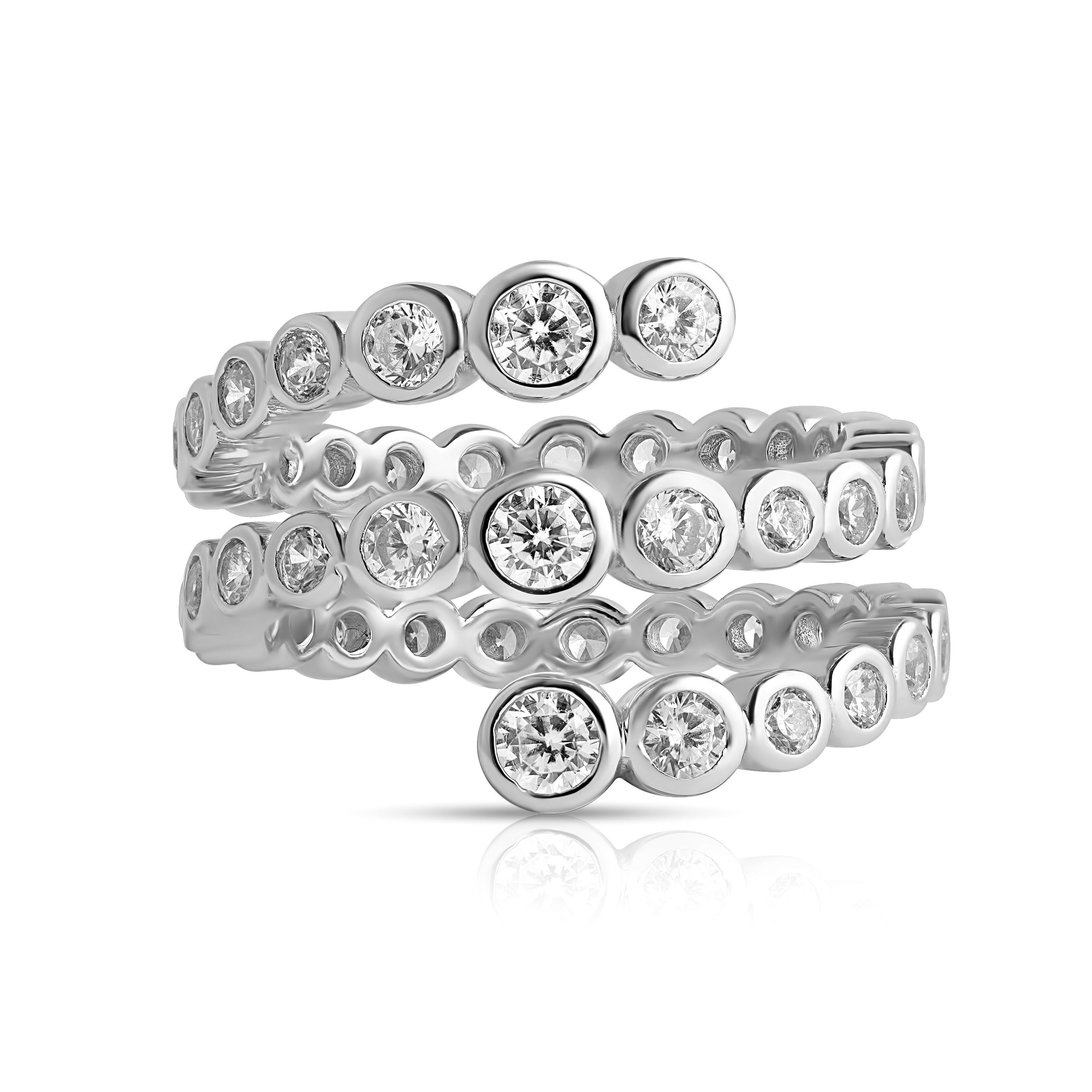 CLASSYANDFABULOUS Jewelry Fingerring OSEANA Triple Ring - 925 Sterling Silber rhodiniert