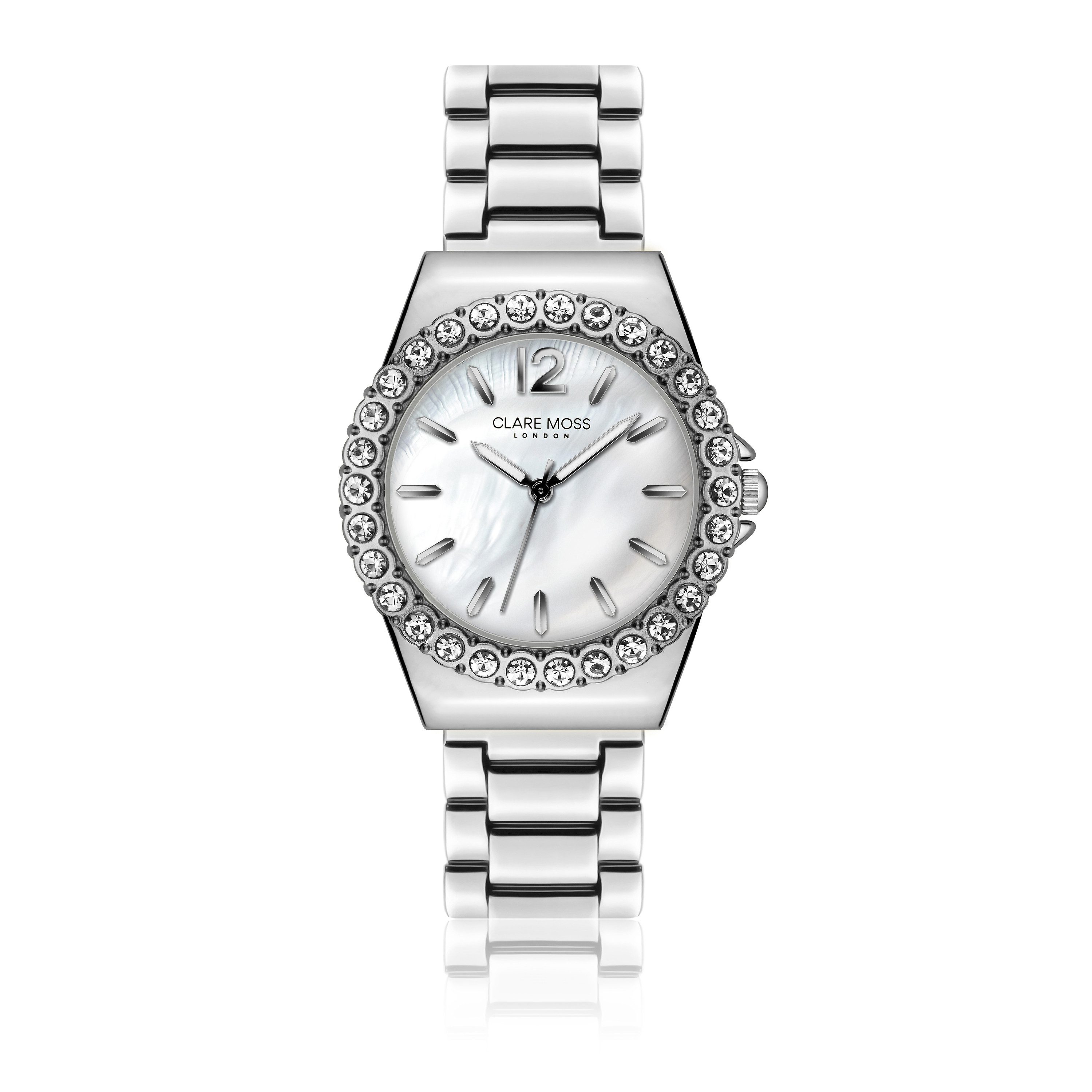 CLARE MOSS Quarzuhr CMA4-B058S Mayfair Silver Link
