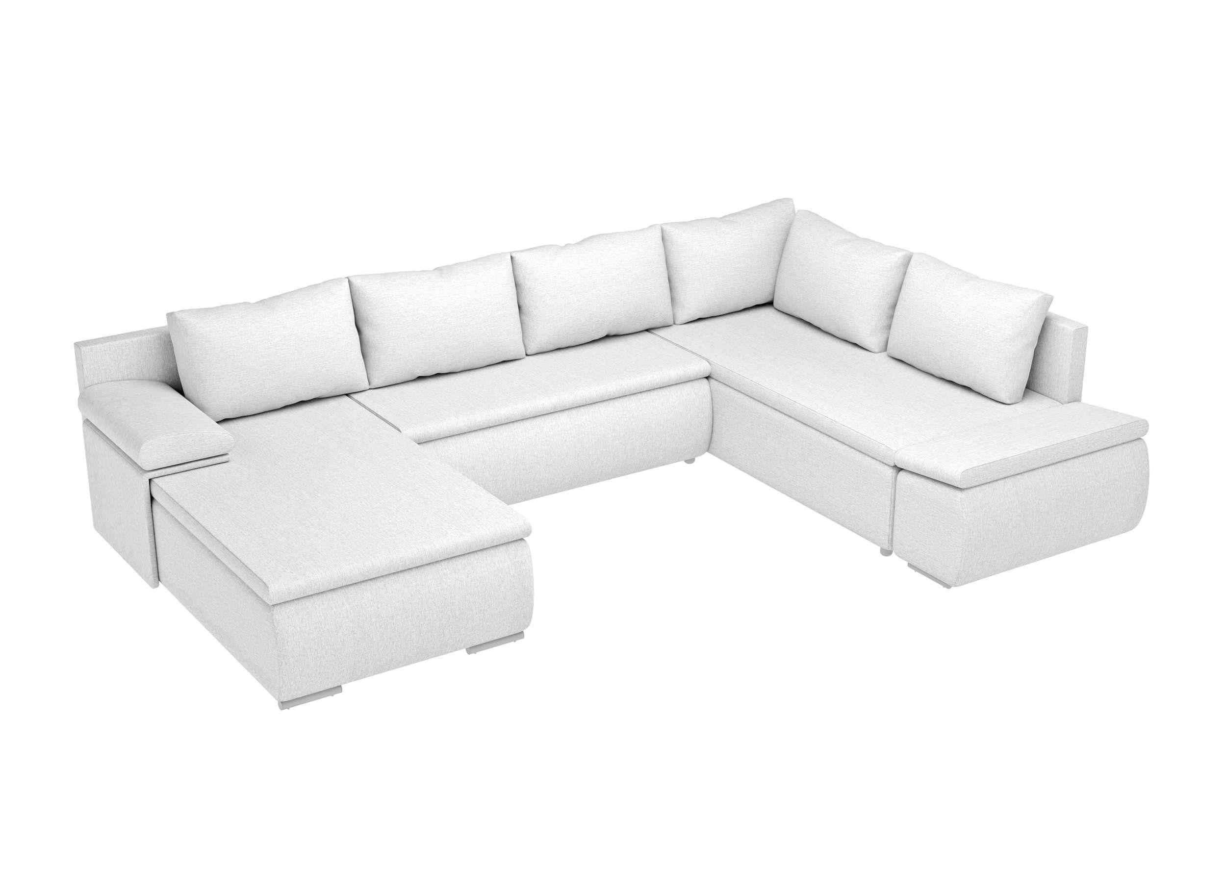 Nessi, Raum Modern Sofa, Design, Bettfunktion rechts Bettkasten, mit mit U-Form, frei Stylefy stellbar, und oder im links mane bestellbar, Wohnlandschaft Wellenfederung