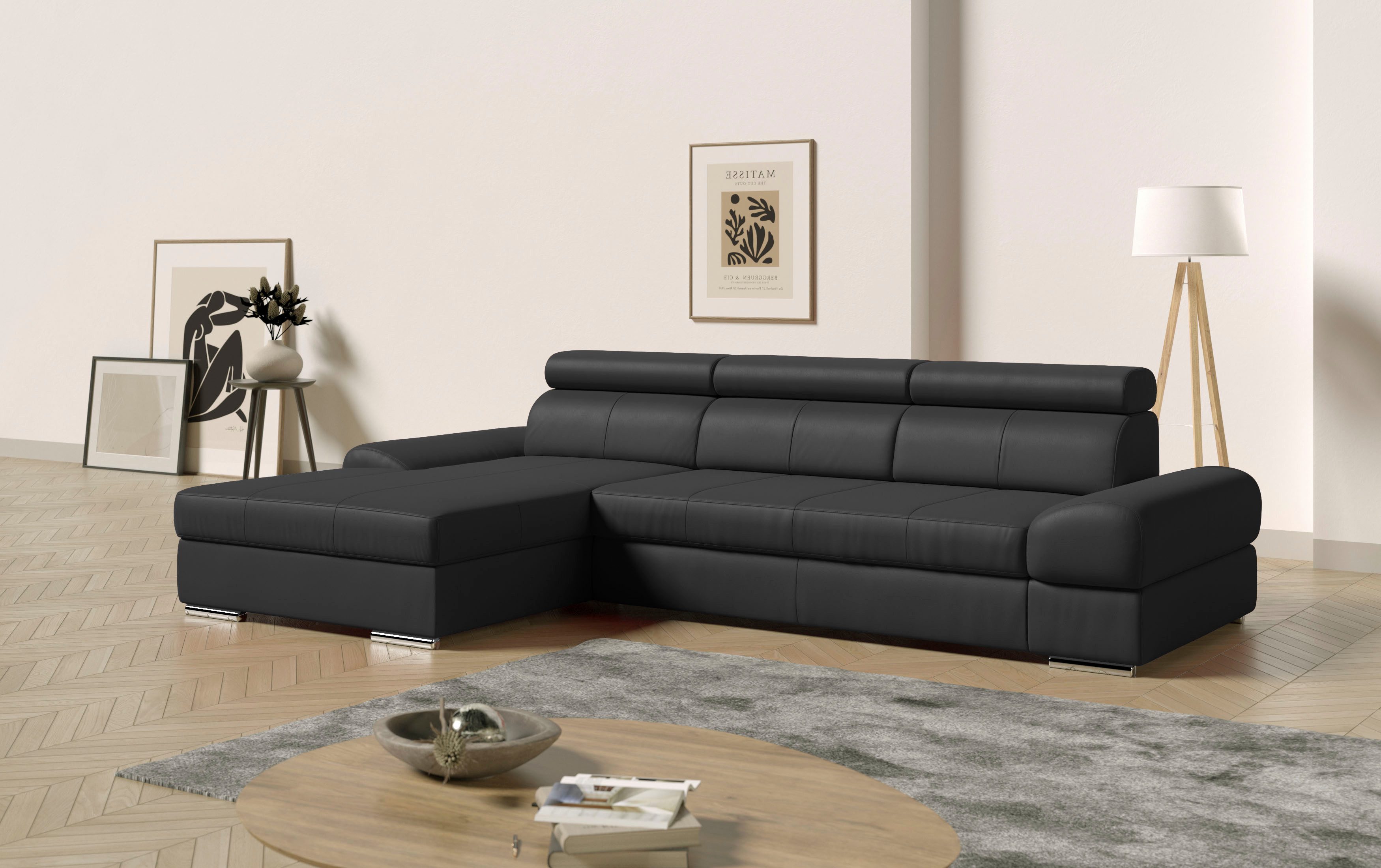 sit&more Ecksofa Broadway L-Form, inklusive Kopfteilverstellung, wahlweise mit Bettfunktion