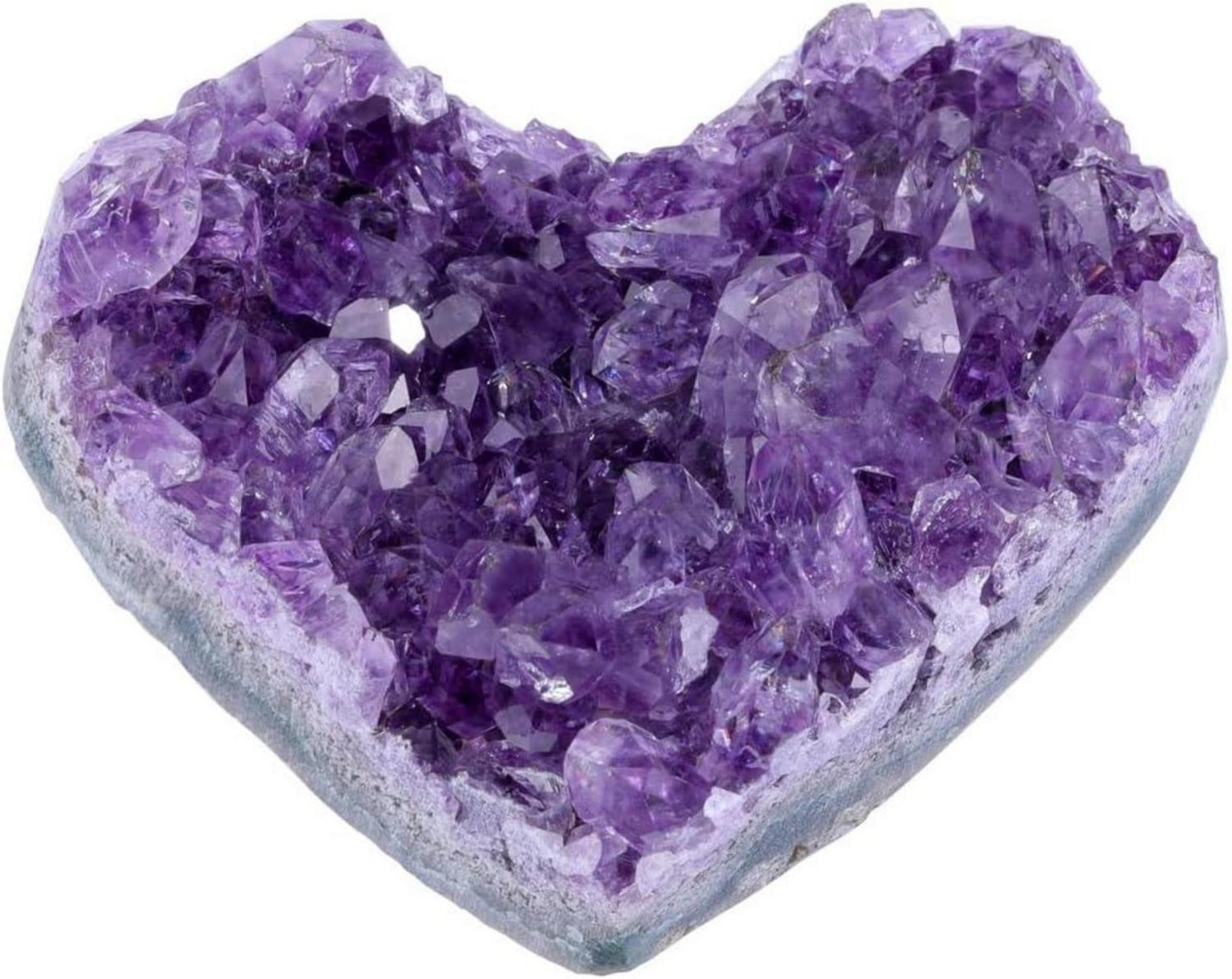 Edelstein Amethyst Druse Bergkristall Herzform Reiki Heilstein 4-5cm
