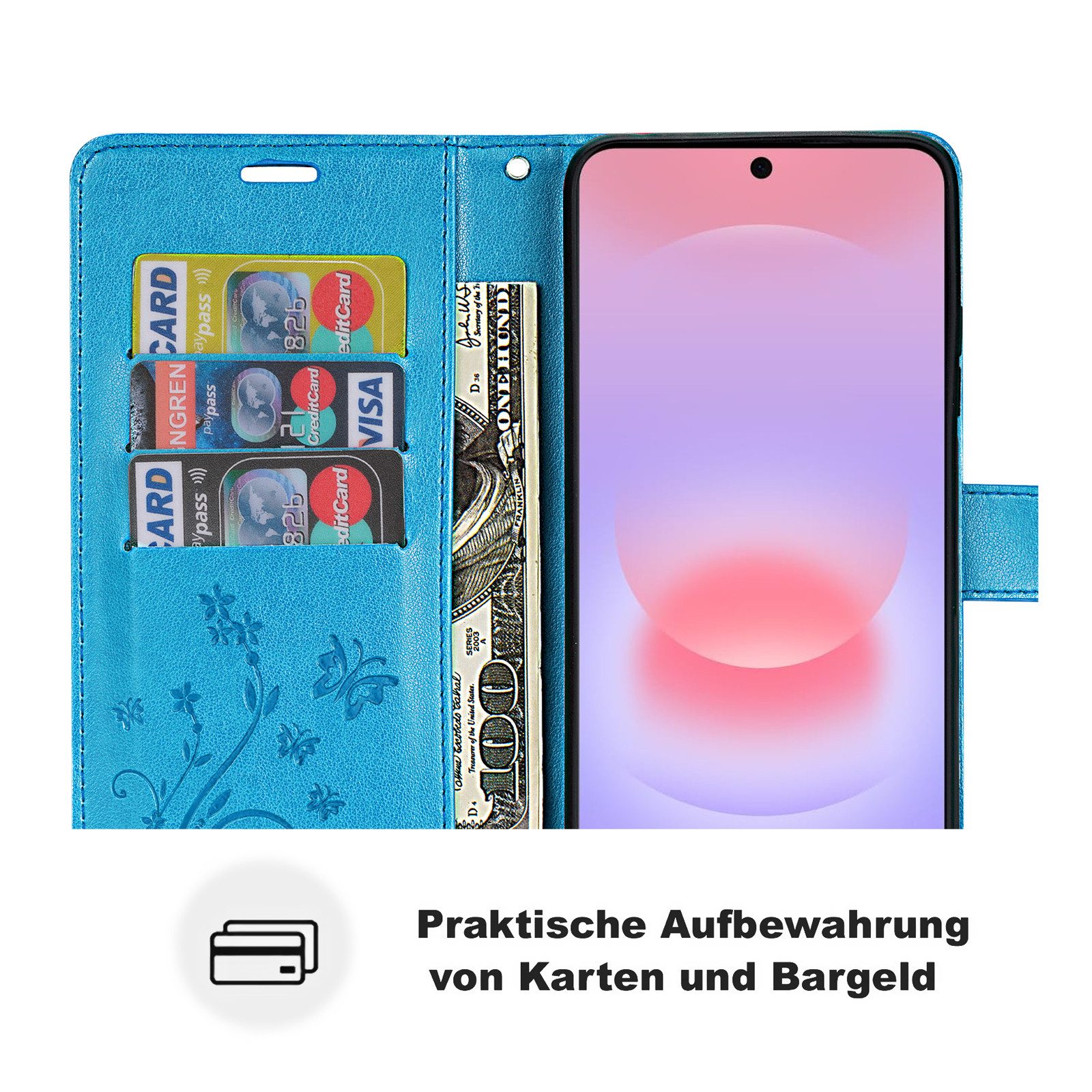 betterfon Handyhülle für Samsung Galaxy A37 / A36 Klapphülle mit Kartenfächern, Bookstyle-Hülle mit Magnetverschluss, Smartstand & Kunstleder – Bild 3 von 5