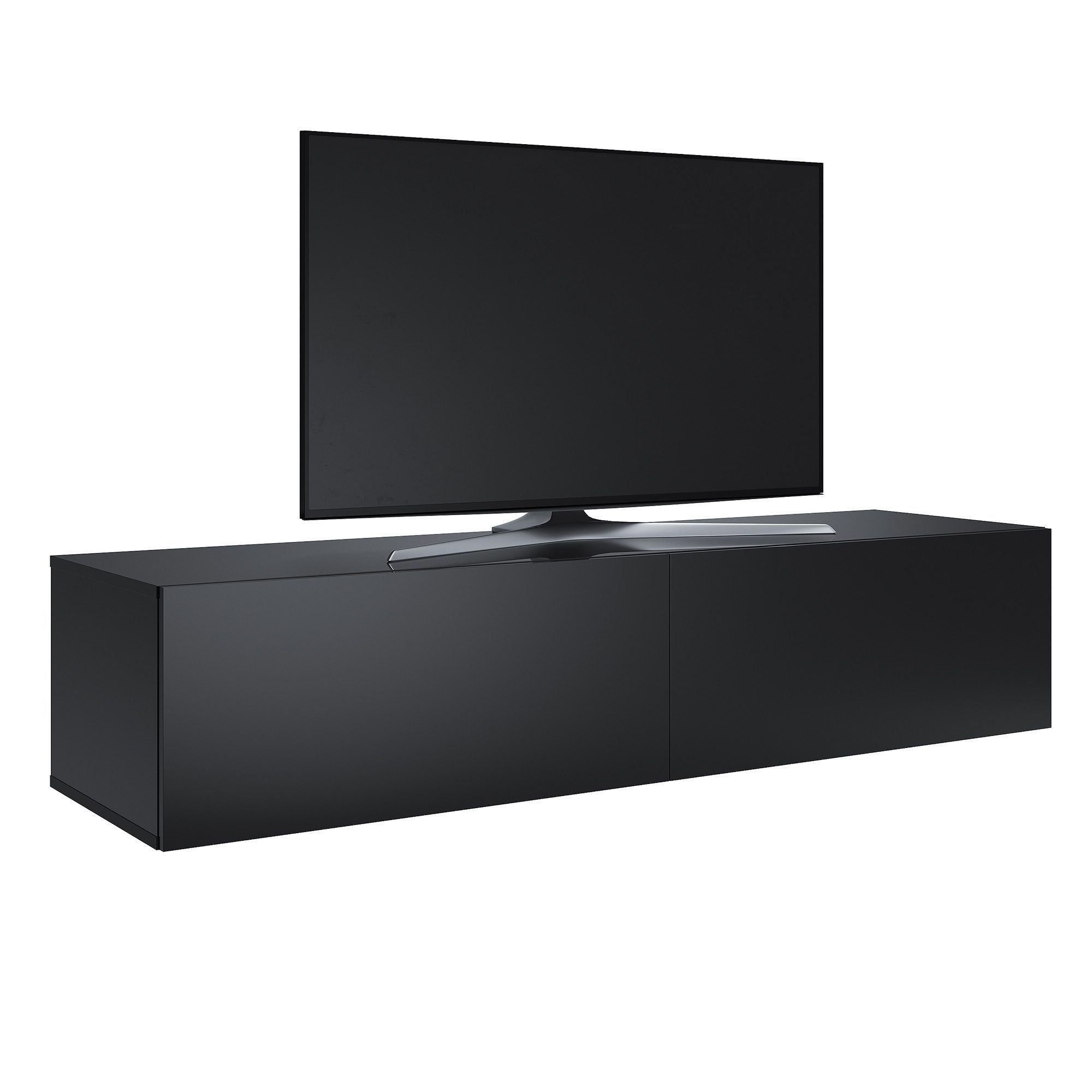 SONNI Lowboard Breite 140/160/180cm,TV Board,Hängend,Hochglanz,Weiß/schwarz günstig online kaufen