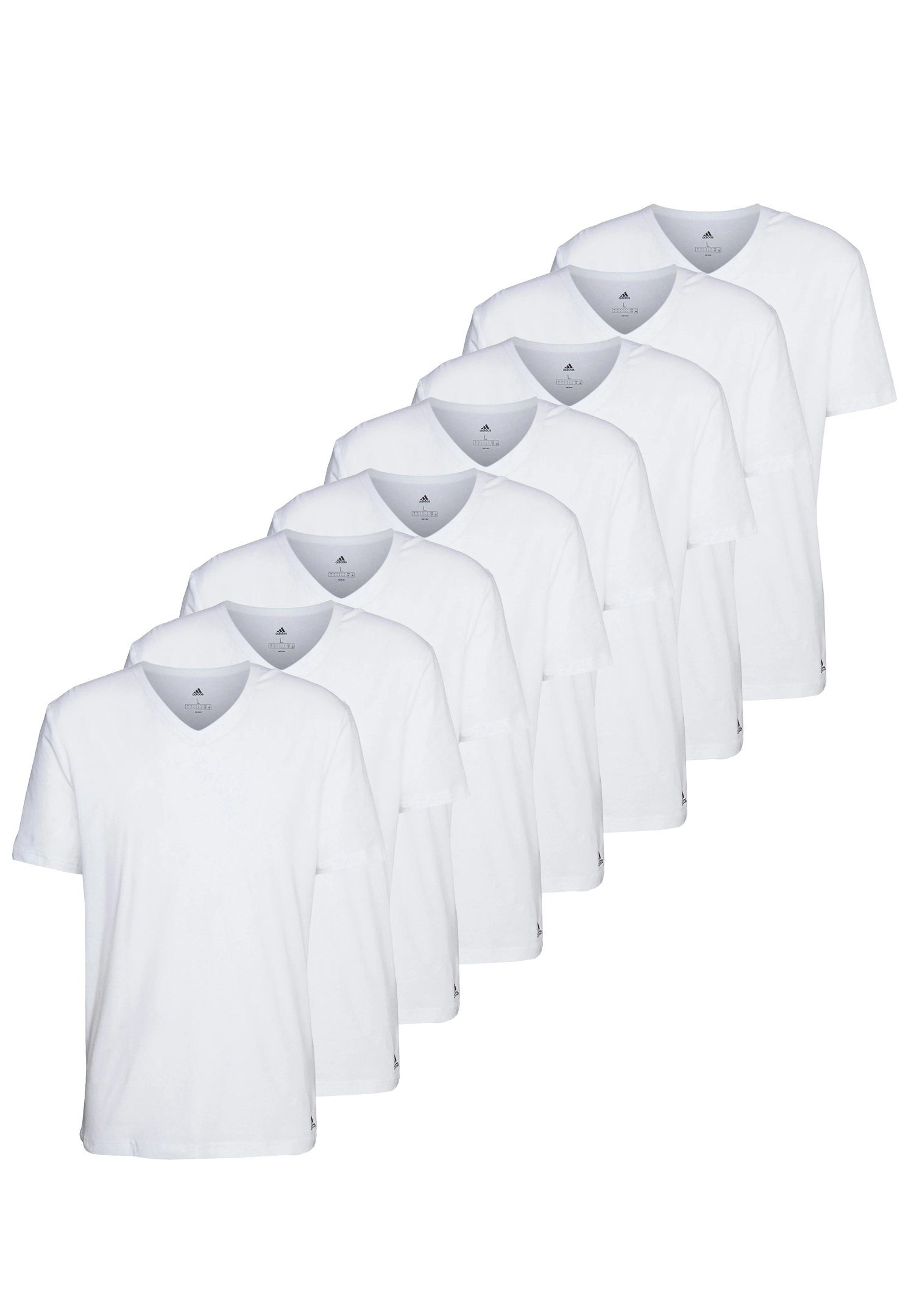 adidas Performance Poloshirt V-Neck T-Shirt (8PK) White