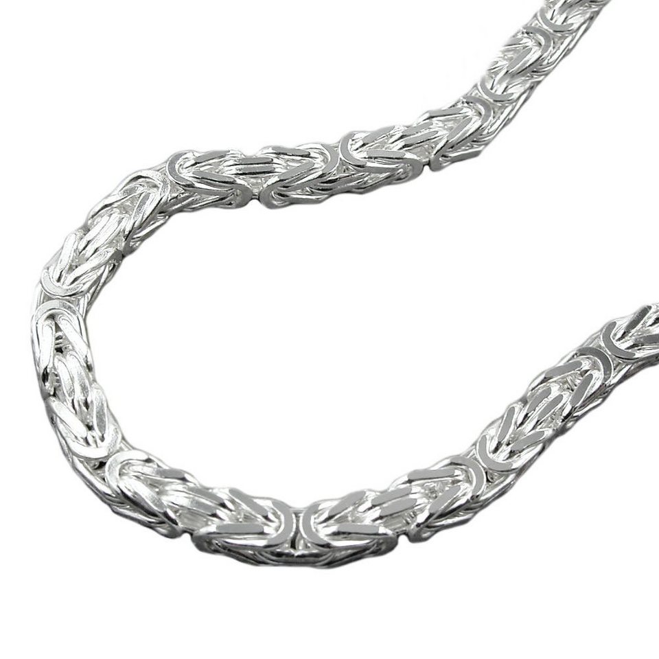 Erario D\'Or Silberarmband Königskette 19 cm vierkant glänzend Karabiner  Silber 925
