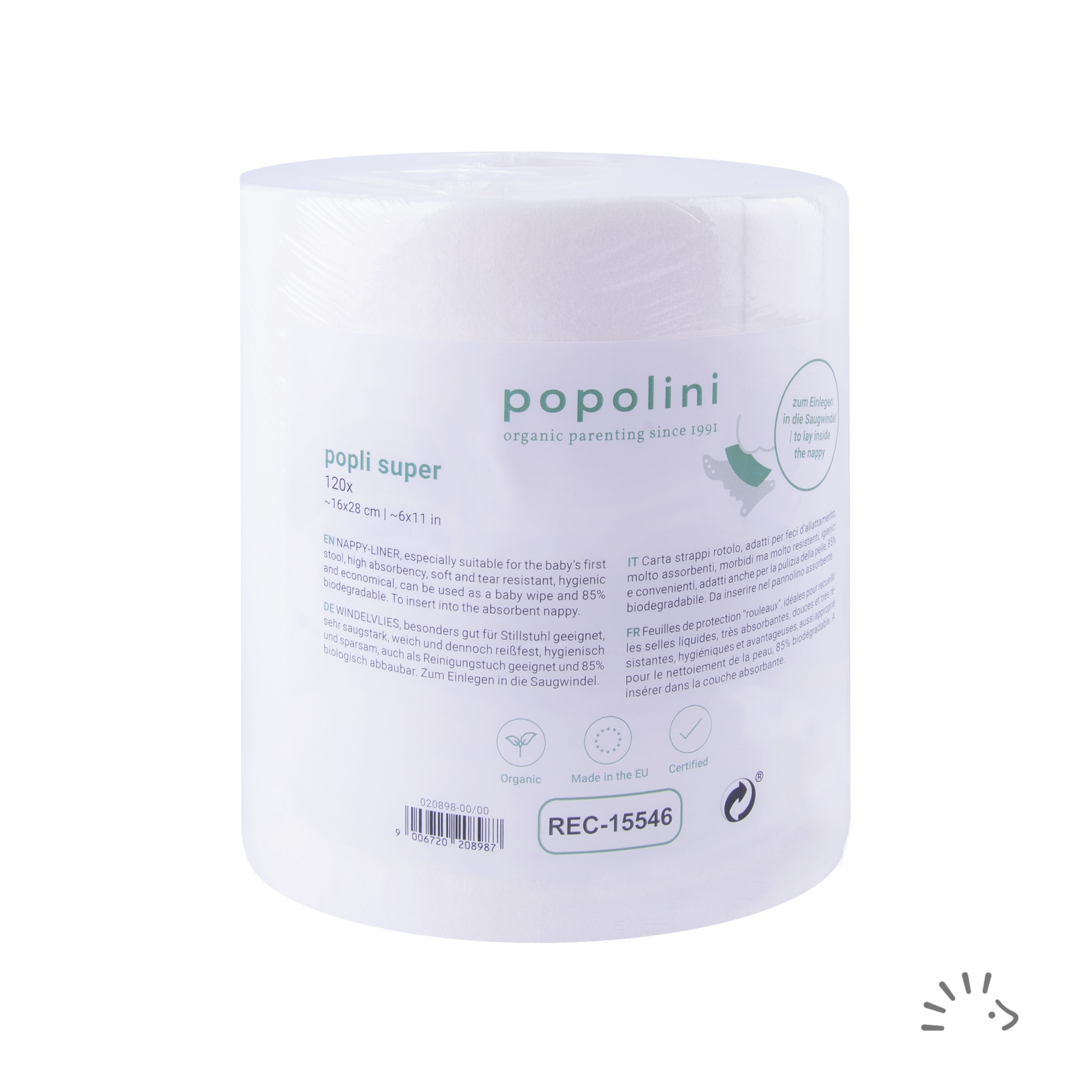 Windelvlies Popli Stoffwindeln (120-St) Rolle Popolini