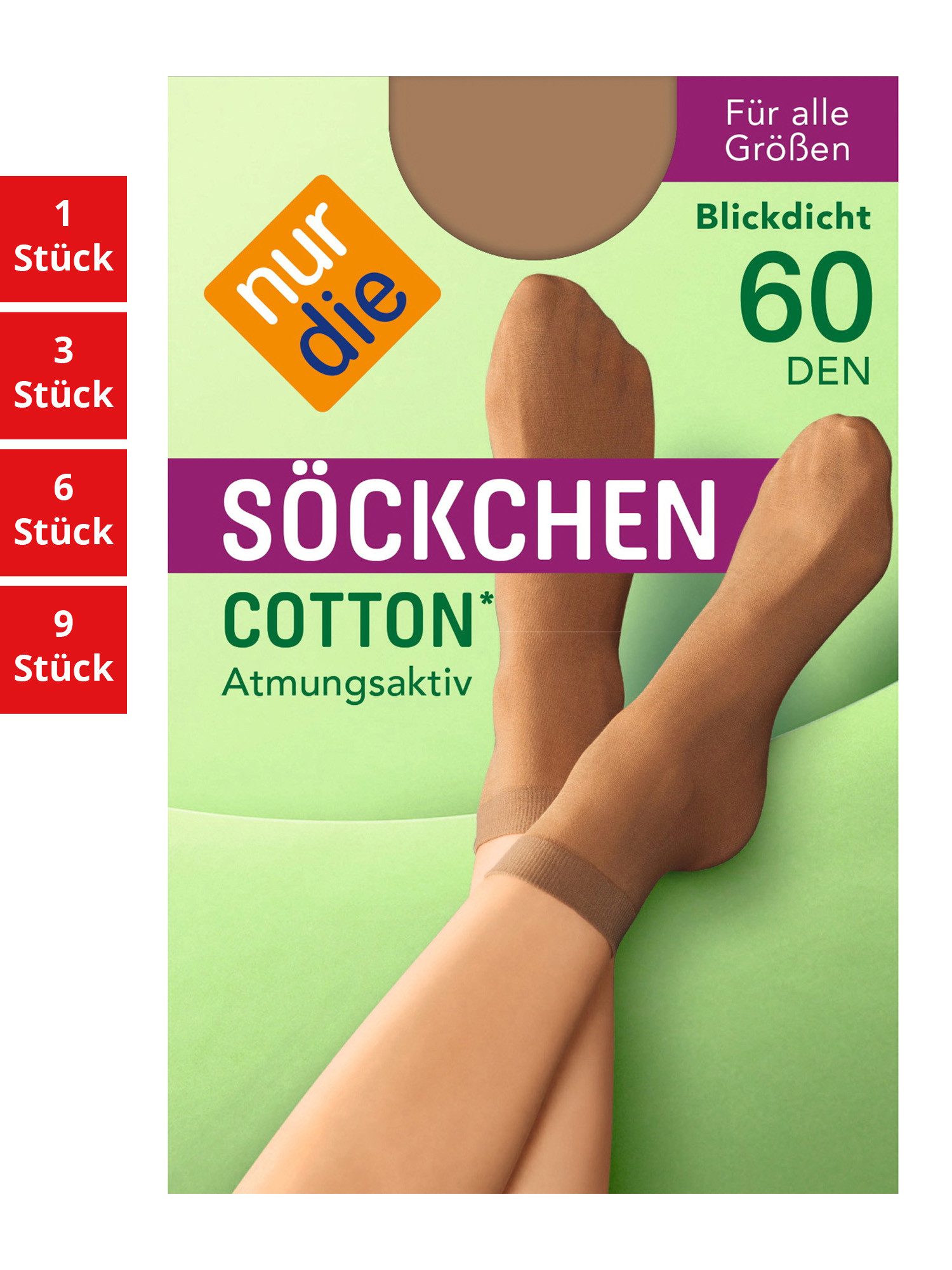 Füßlinge Cotton 60 DEN Damen