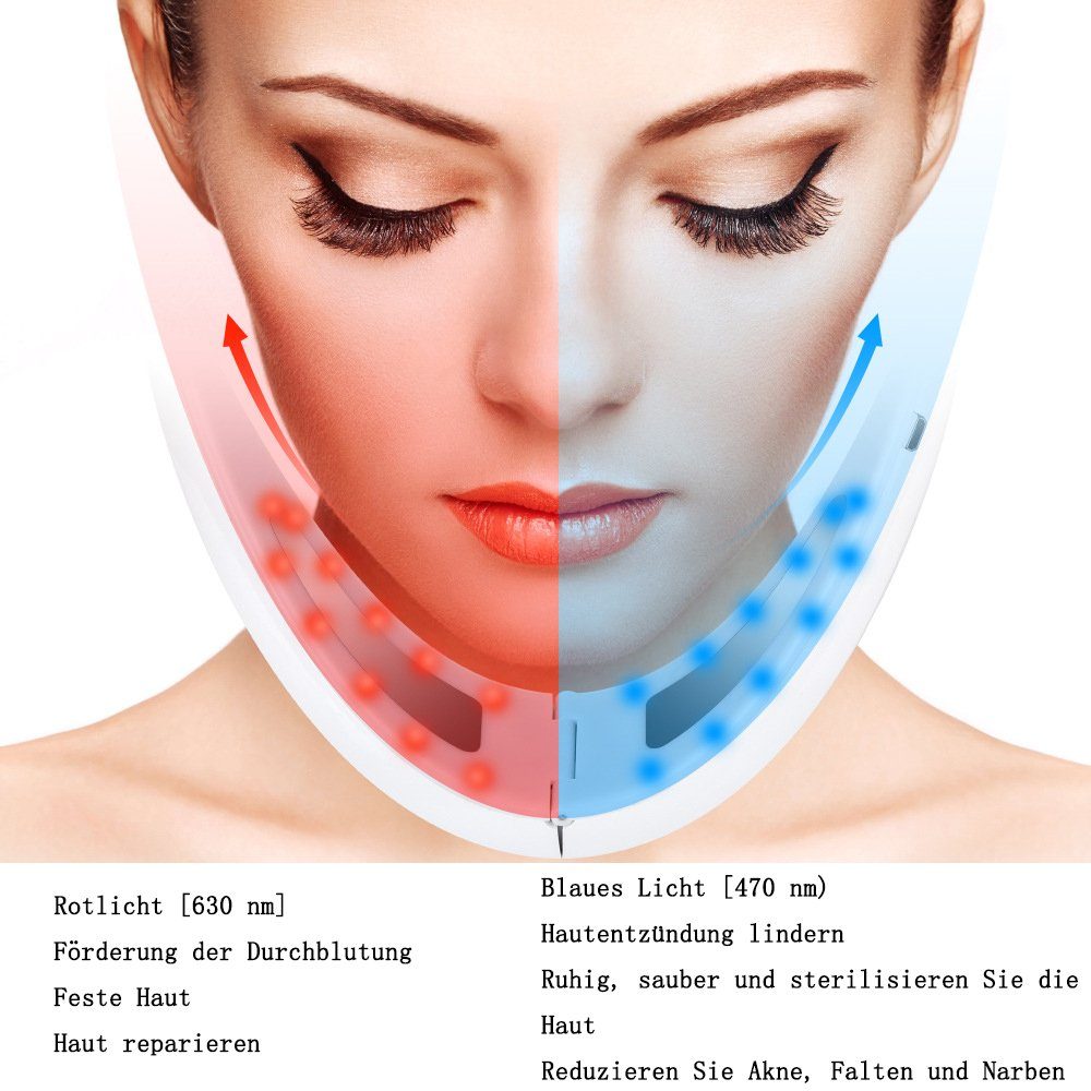 GelldG Gesichtsmaske Doppelkinn-Reduzieren rosa V-Gesichtsformungs-Massagegerät, Elektrisches