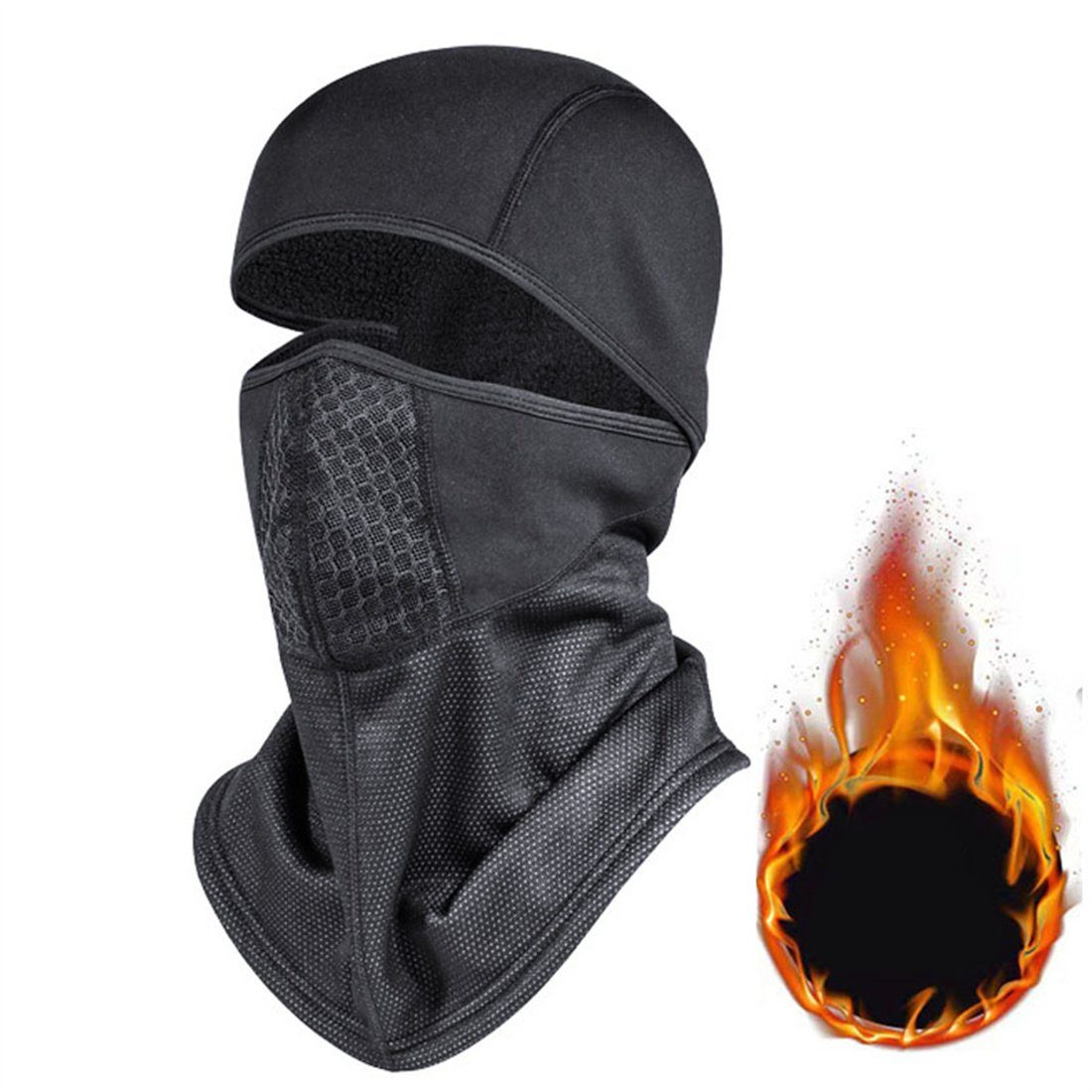 Kopfbedeckung, DÖRÖY Halsschutz Sturmhaube Outdoor-Radfahren Schwarz unisex Winter-Ski-Maske,