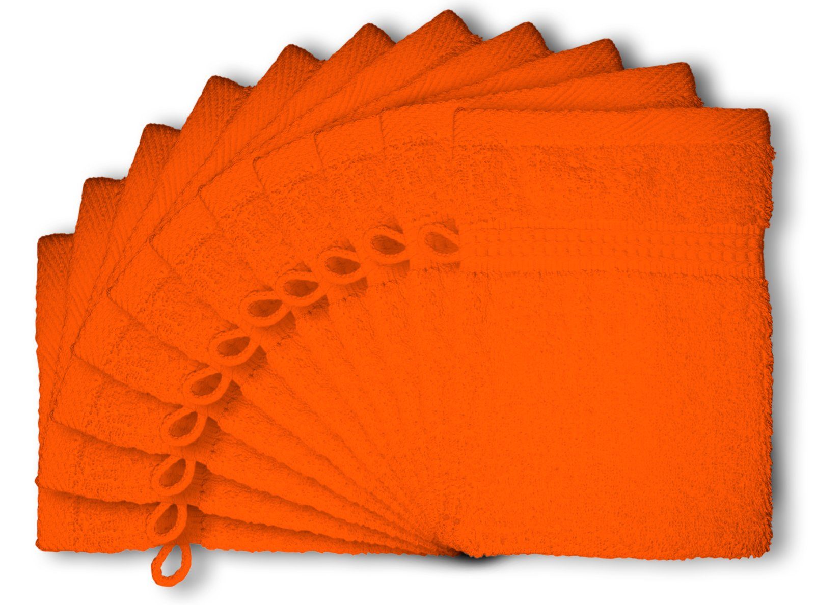 Home Waschhandschuh orange saugfähig Royal (10-tlg), One