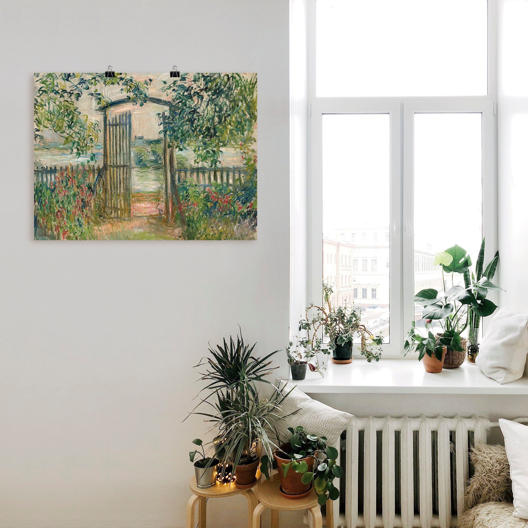 Artland Poster Das Gartentor in Vetheuil, Garten (1 St), ohne Rahmen