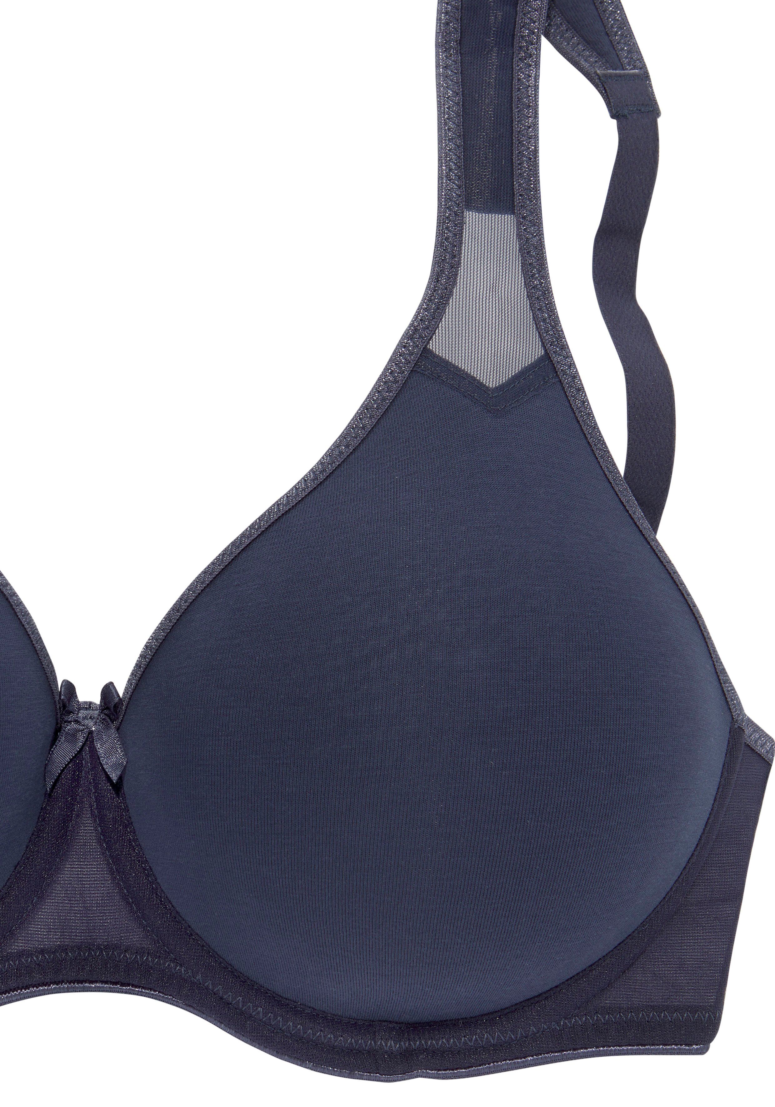 petite fleur by Lascana T-Shirt-BH, BH mit Bügel, Baumwoll-BH (Packung, 2 Stück) mit Netzeinsätzen, aus Baumwolle, große Größen, bequemer BH – Bild 5 von 5