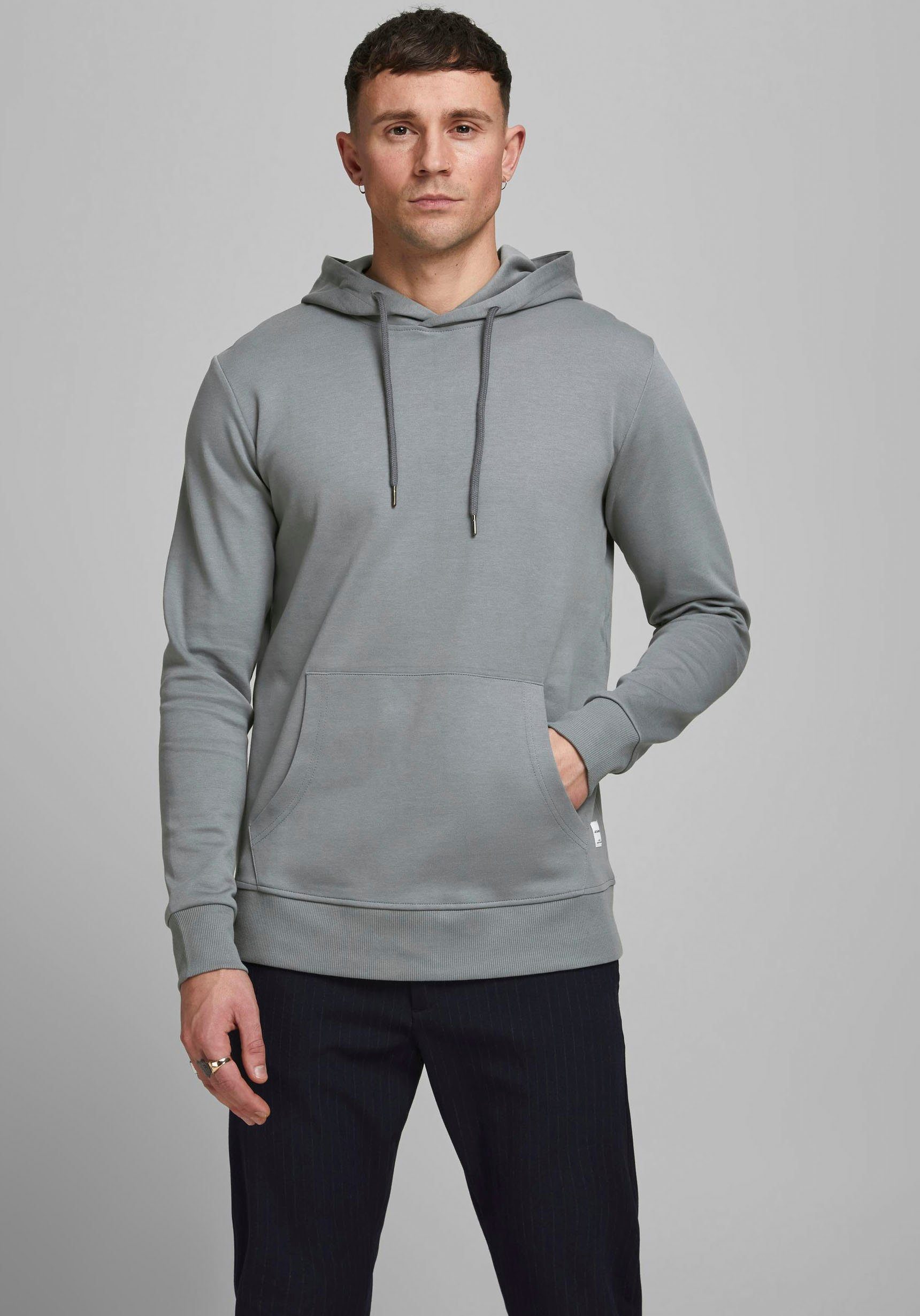 Jack & Jones Kapuzensweatshirt BASIC graugrün SWEAT HOOD