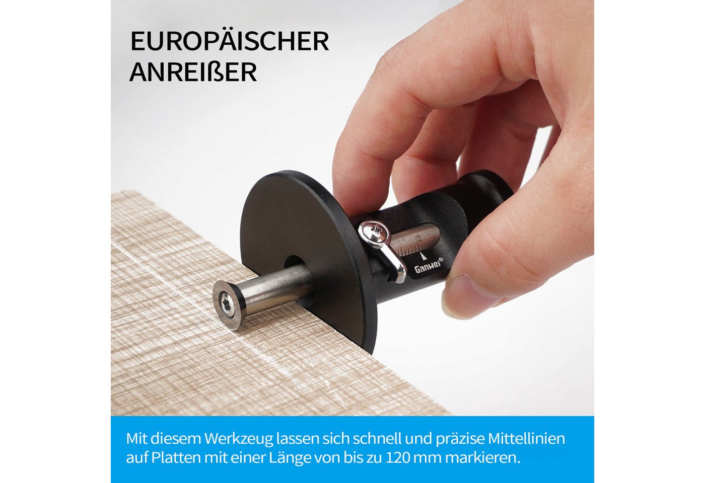 Thumbnail - Refttenw Montagewerkzeug Anreißwerkzeug Anreißmesser Streichmaß Holz, Feineinstellung in 1 mm