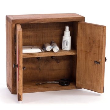 DESIGN DELIGHTS Wandregal MEDIZINSCHRANK "MEDIC", 35x35x13 cm, Mahagoni, Wandschrank, Farbe: