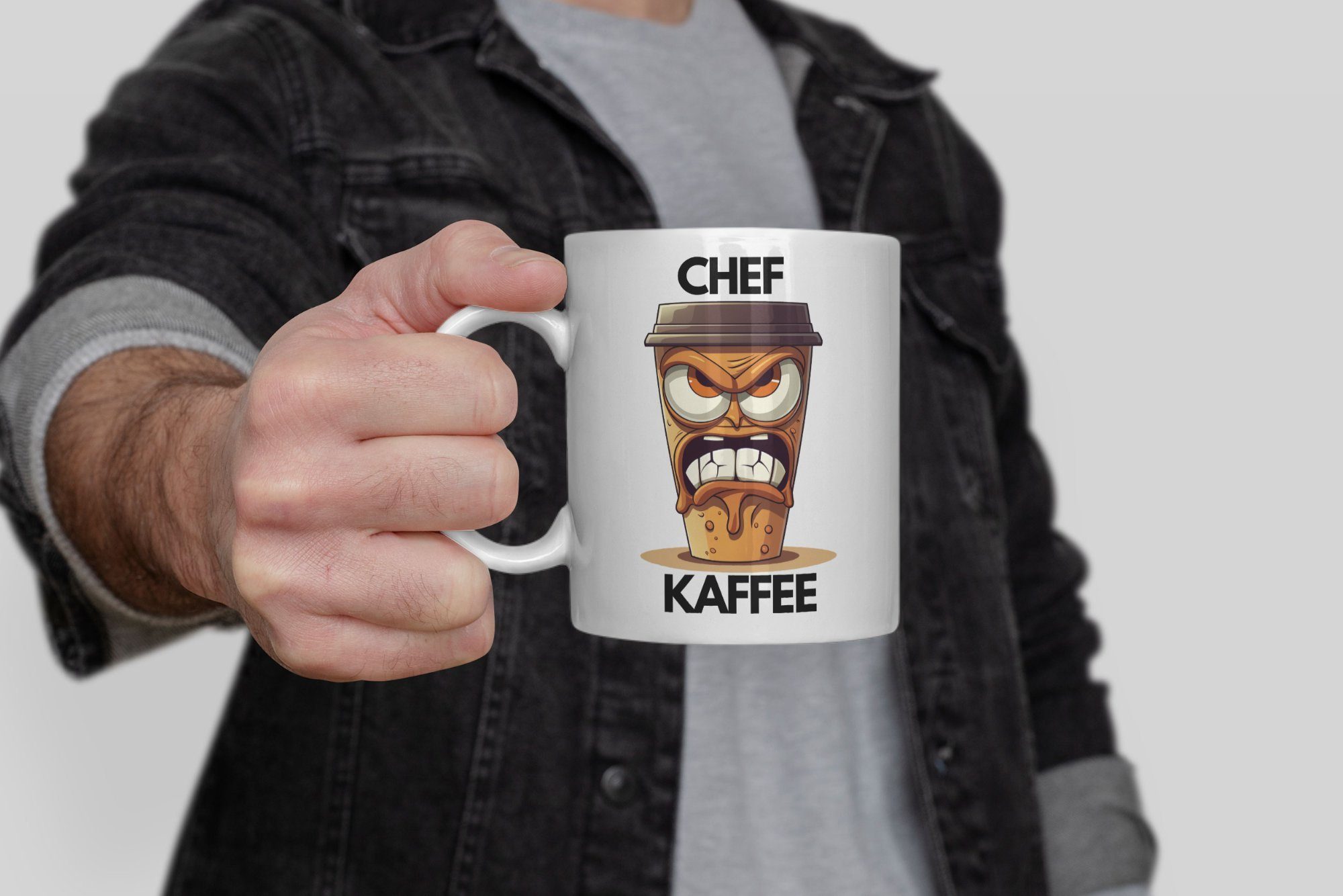 WS-Trend Tasse Angry Chef Coffee Kaffeetasse Teetasse Geschenkidee, Keramik, 300 ml