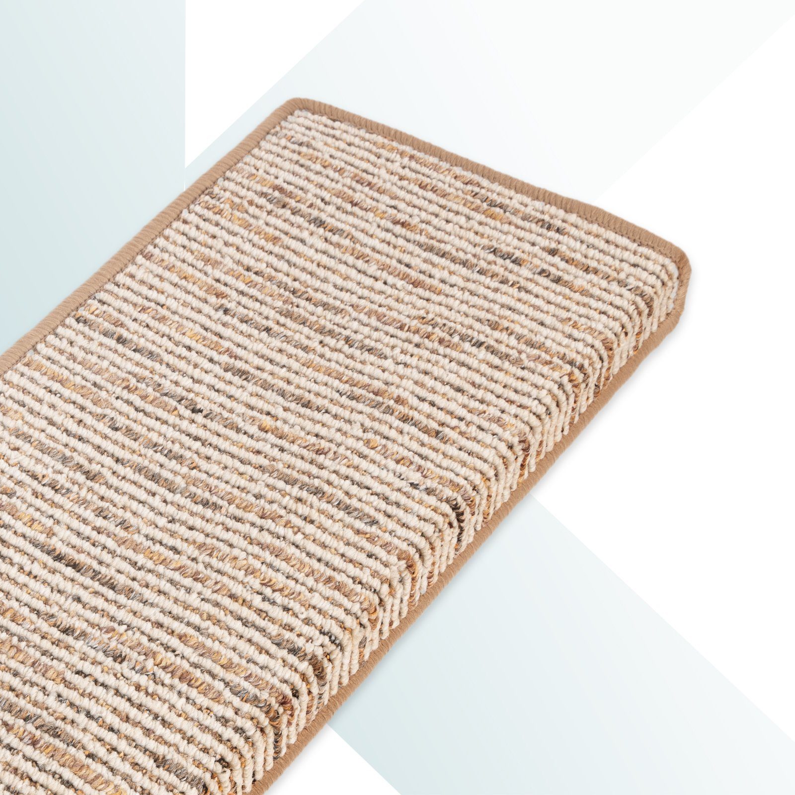 Kubus Stufenmatte Genf, Umkettelt, Eckig oder Halbrund, Rechteckig, Selbstklebender Treppenschutz