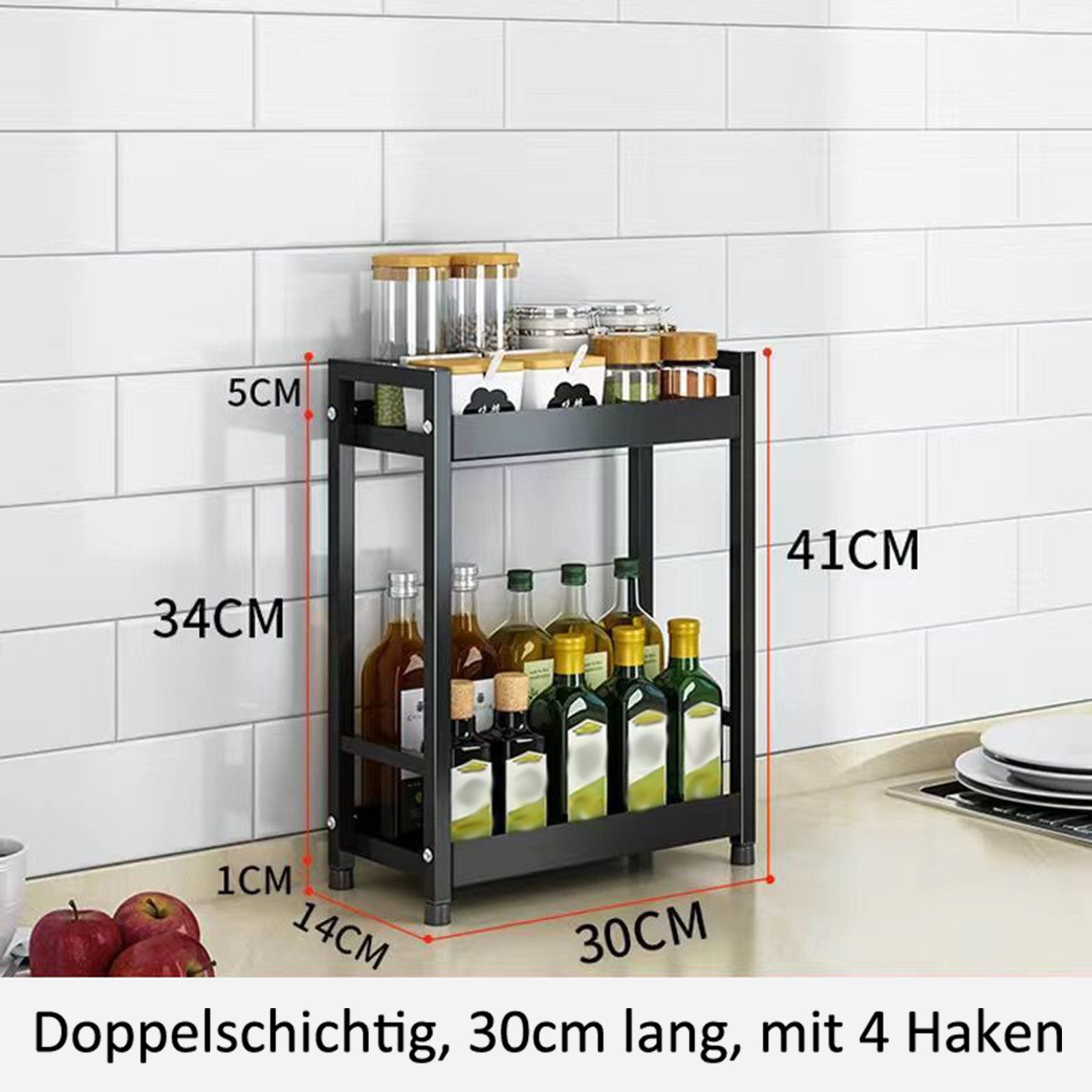 Jumpeak Gewürzregal Küchengewürzablage, Mehrschichtiges Haushaltsaufbewahru günstig online kaufen